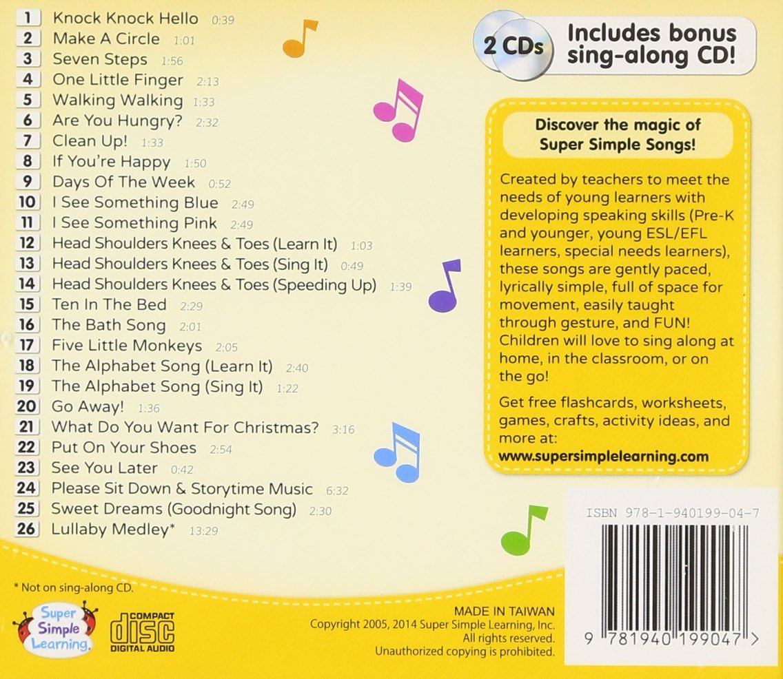 Super Simple Songs CD 1 Children Kids English 2nd Edition (JP translation)