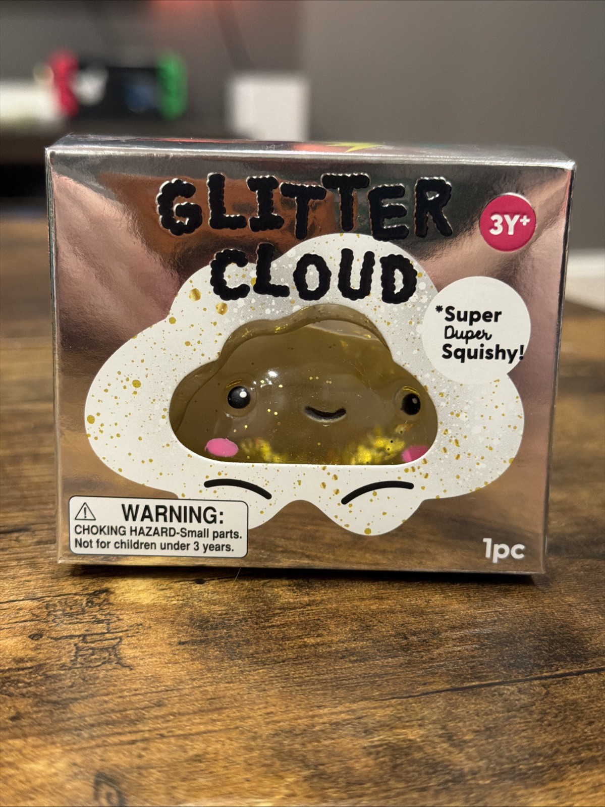 NEW J’Adore Glitter Cloud Super Duper Squishy Tactile Squeeze Toy CLEAR