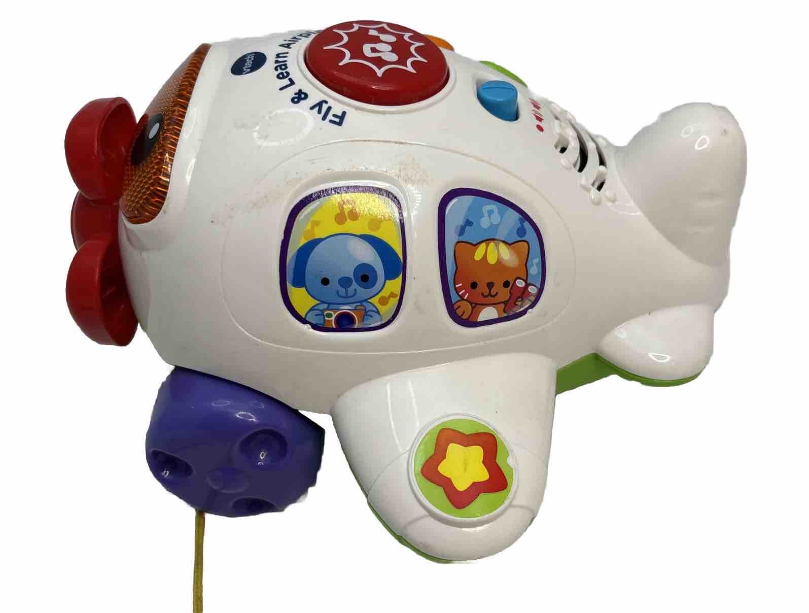 VTECH Fly And Learn Airplane Pull Toy Lights & Sounds