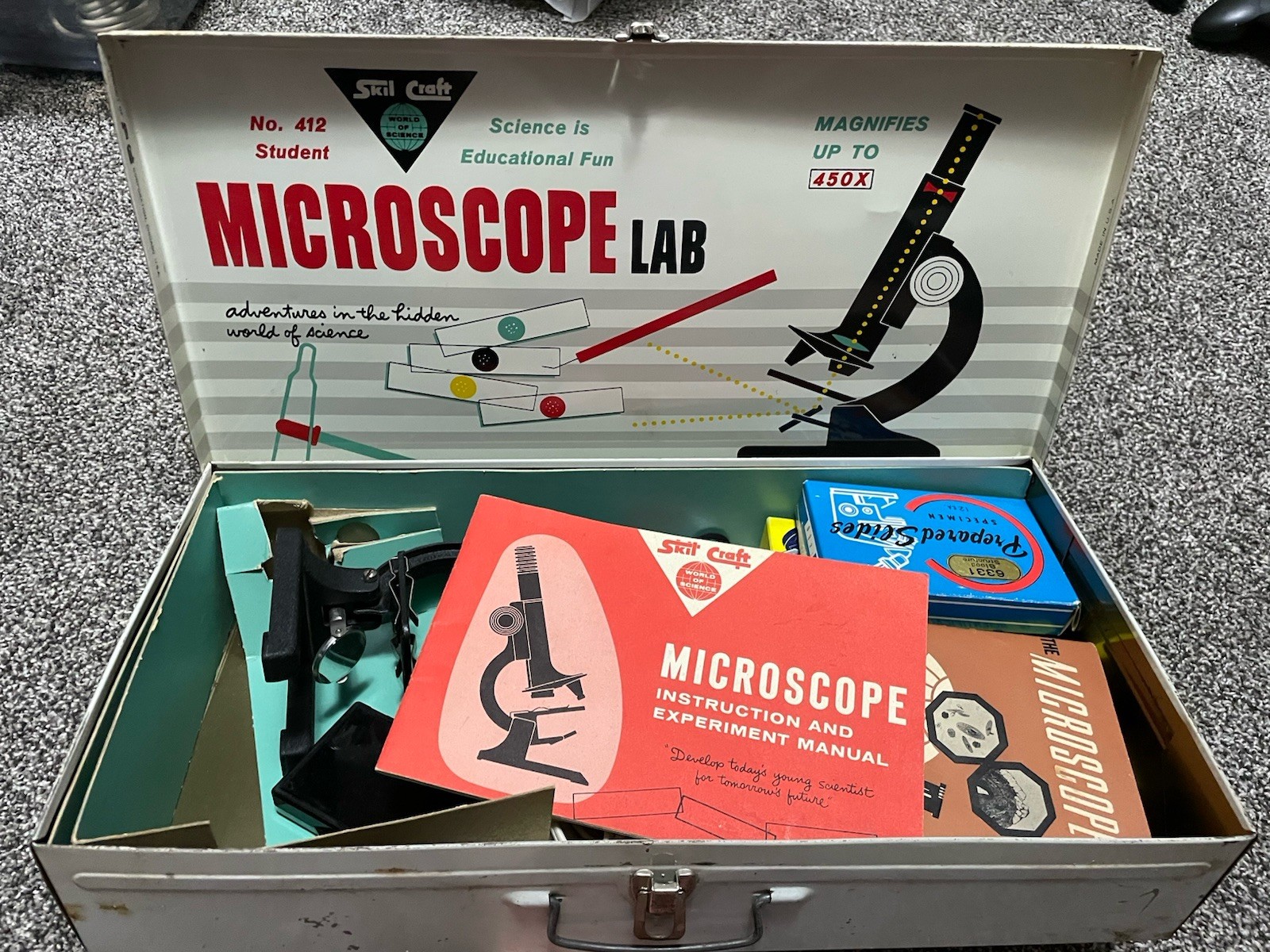 Vintage Skil Craft Microscope Lab Set No. 412 1959 science