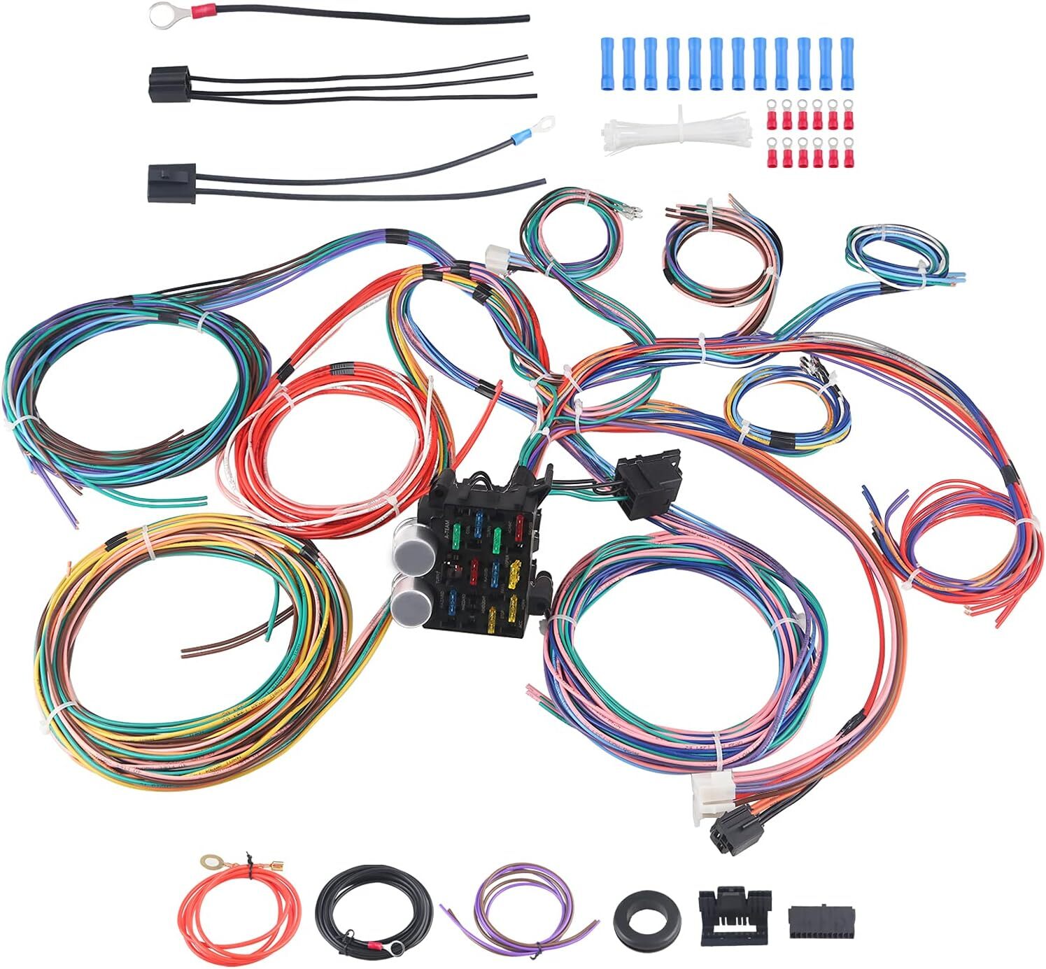 Extra Long Wires 12 Circuit Wiring Harness Kit, Have More Functions Universal