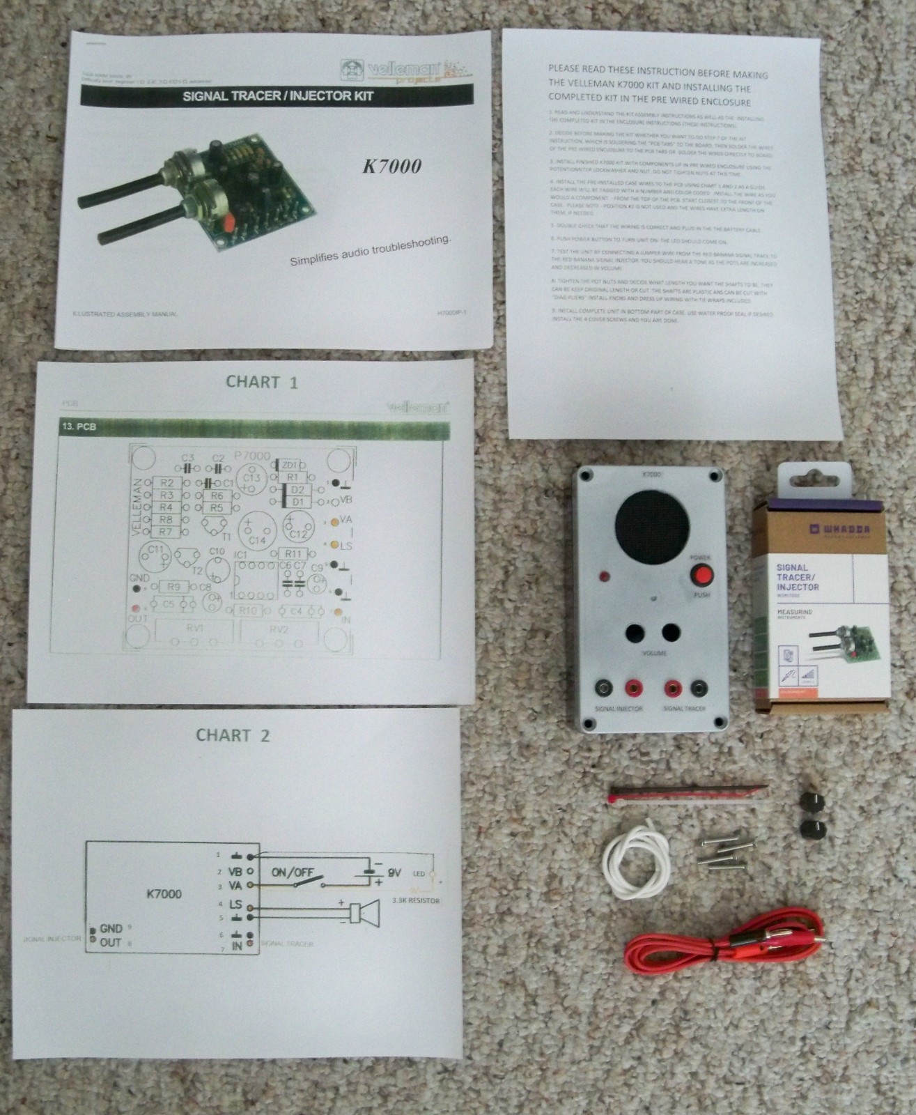 VELLEMAN WSM17000 SIGNAL TRACER/INJECTOR KIT + PREWIRED CASE READ DESCRIPTION