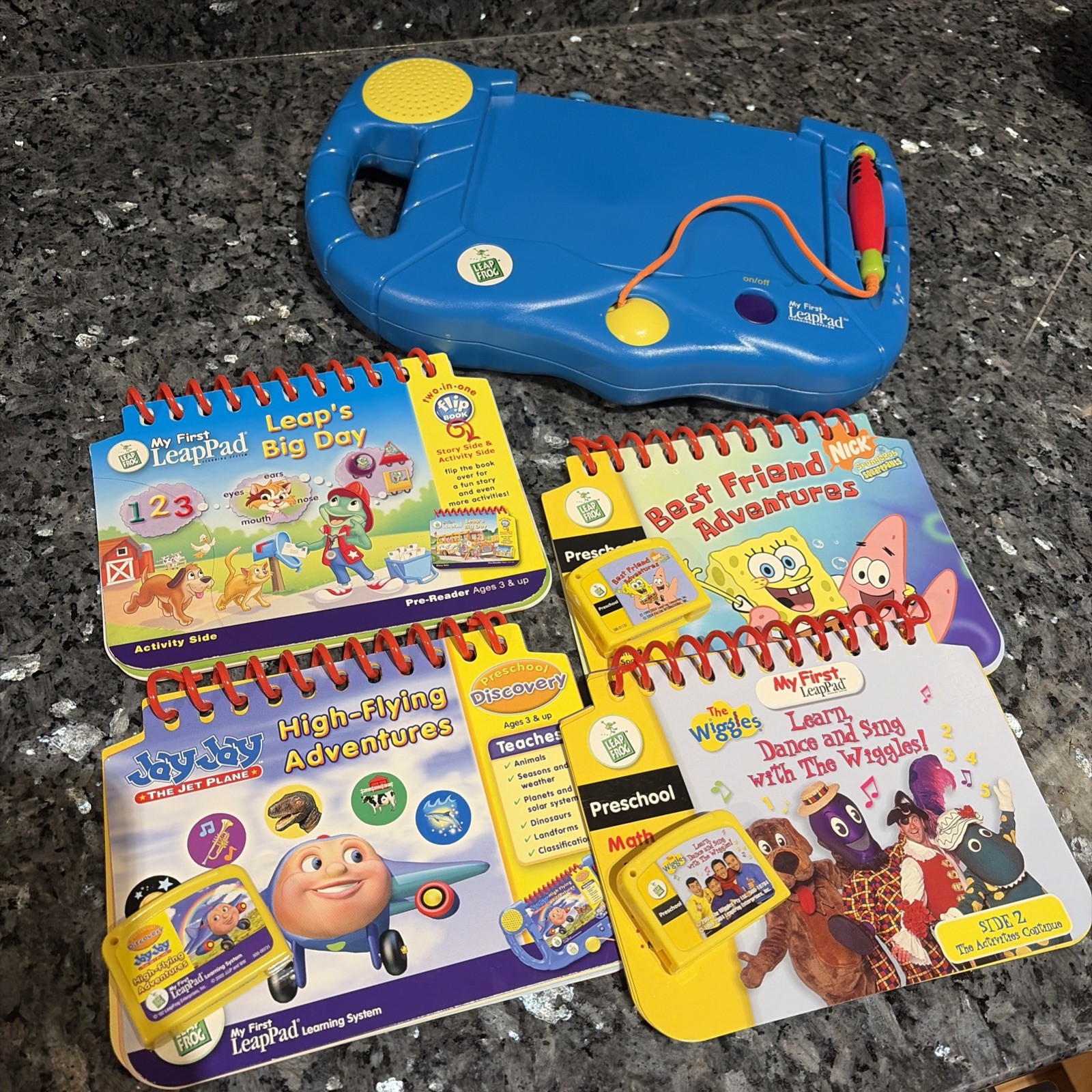 VINTAGE LeapFrog My First LeapPad Learning Console System + Carts Books X4