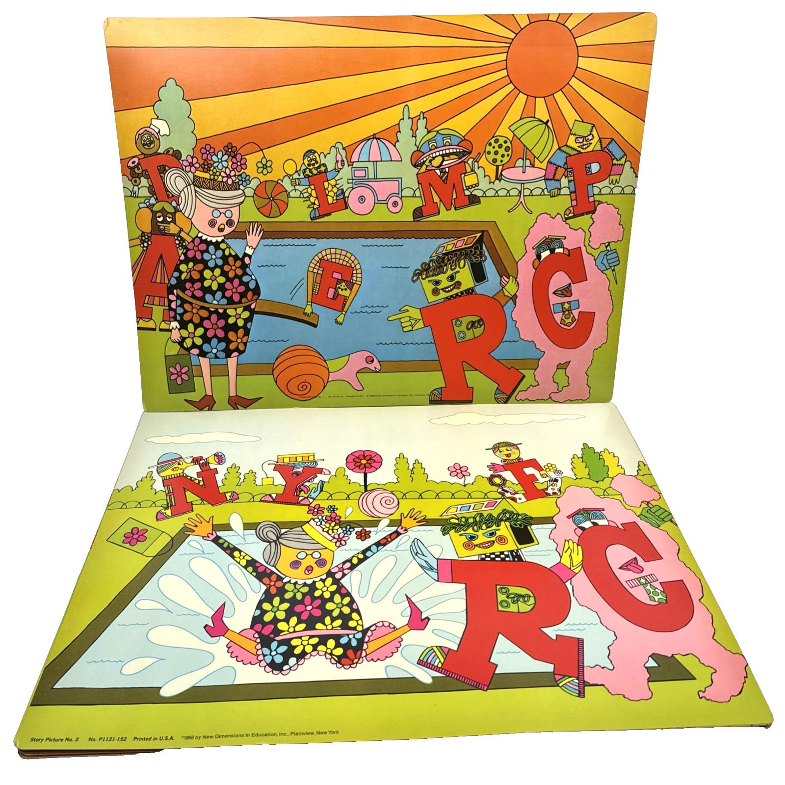 The Letter People Set 25 Story Picture Cards Posters Alpha One 24 x 18 Alphabet