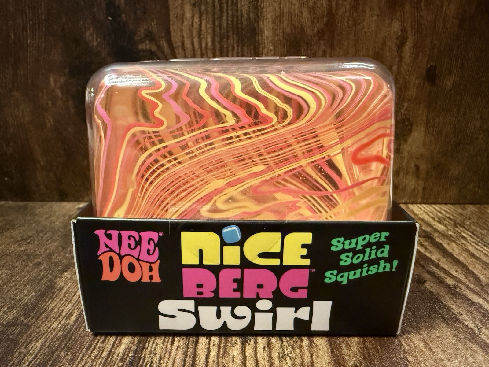 NeeDoh NICE BERG SWIRL – ORANGE PINK YELLOW – Huge Jumbo – SEALED / BRAND NEW‼️