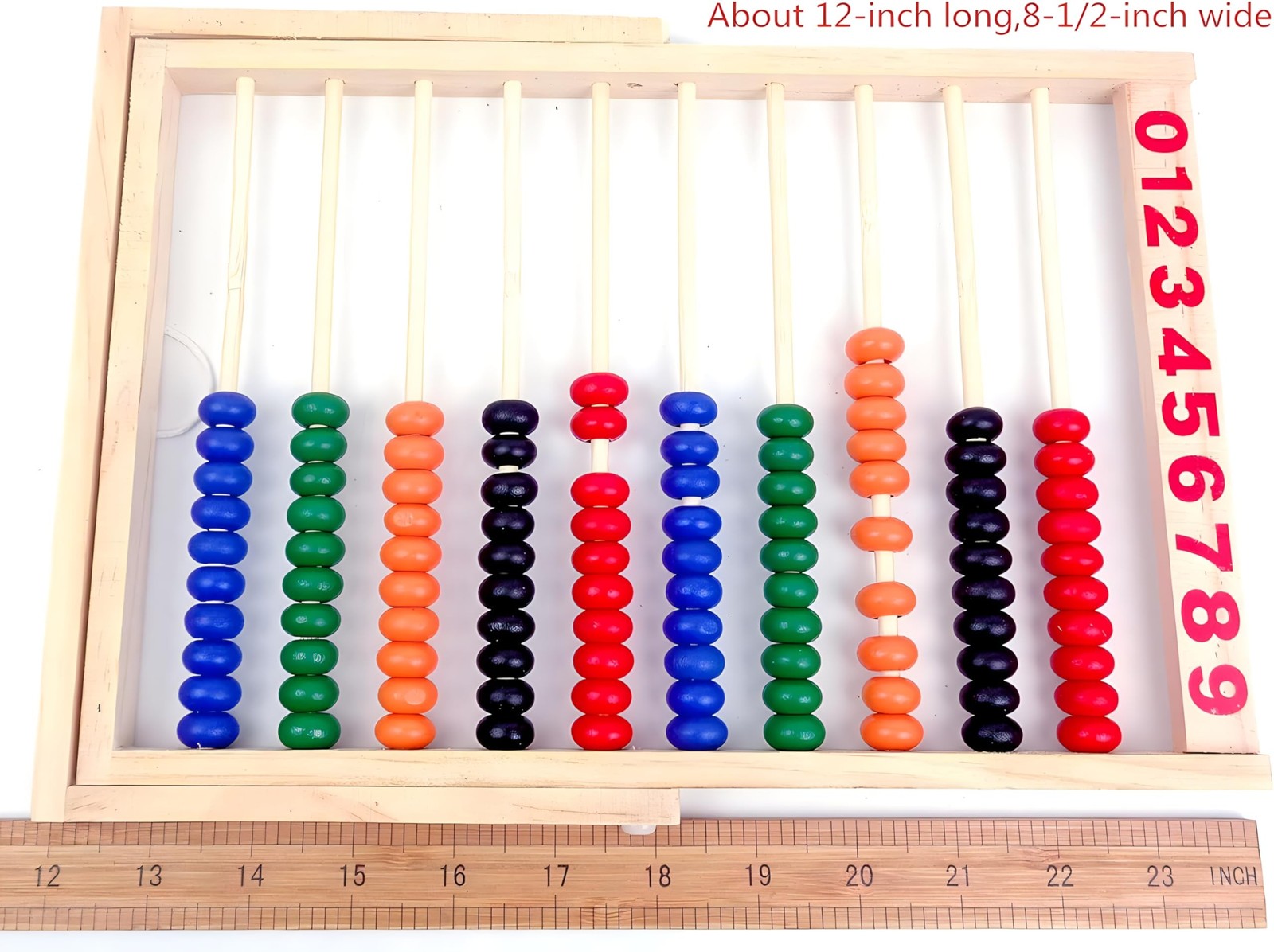 Wooden Counting Number Frame 10 Rows Abacus for Kids Math Learning NEW