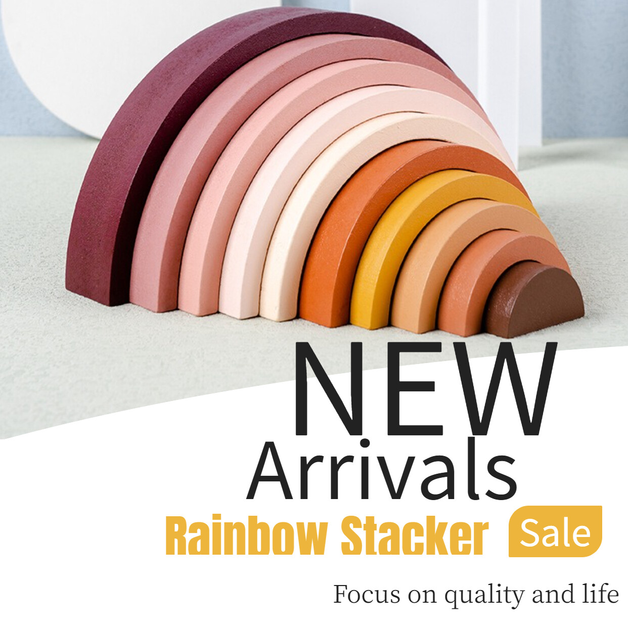 Rainbow Stacker Creative Baby Wooden Toys Building Blocks Balance Stacking Games