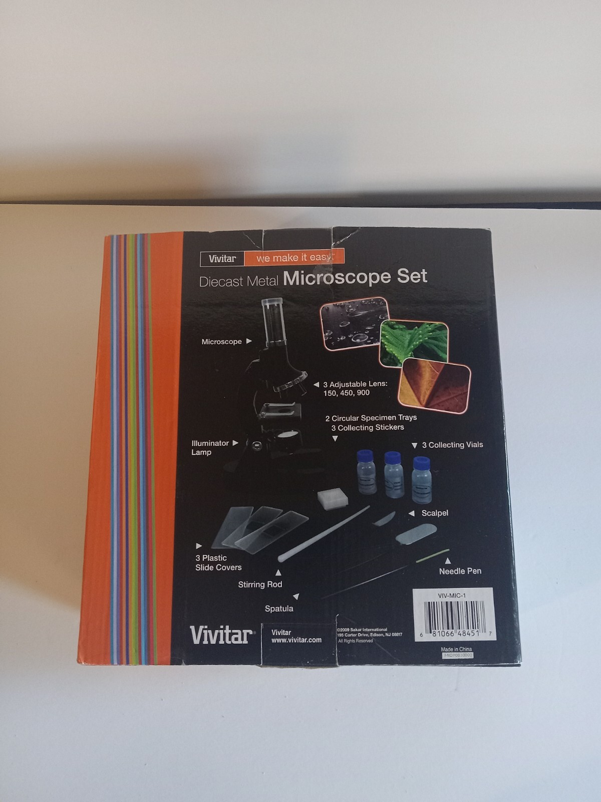 NEW Vivitar Diecast Metal 20 Piece Microscope Set Open Box Untested