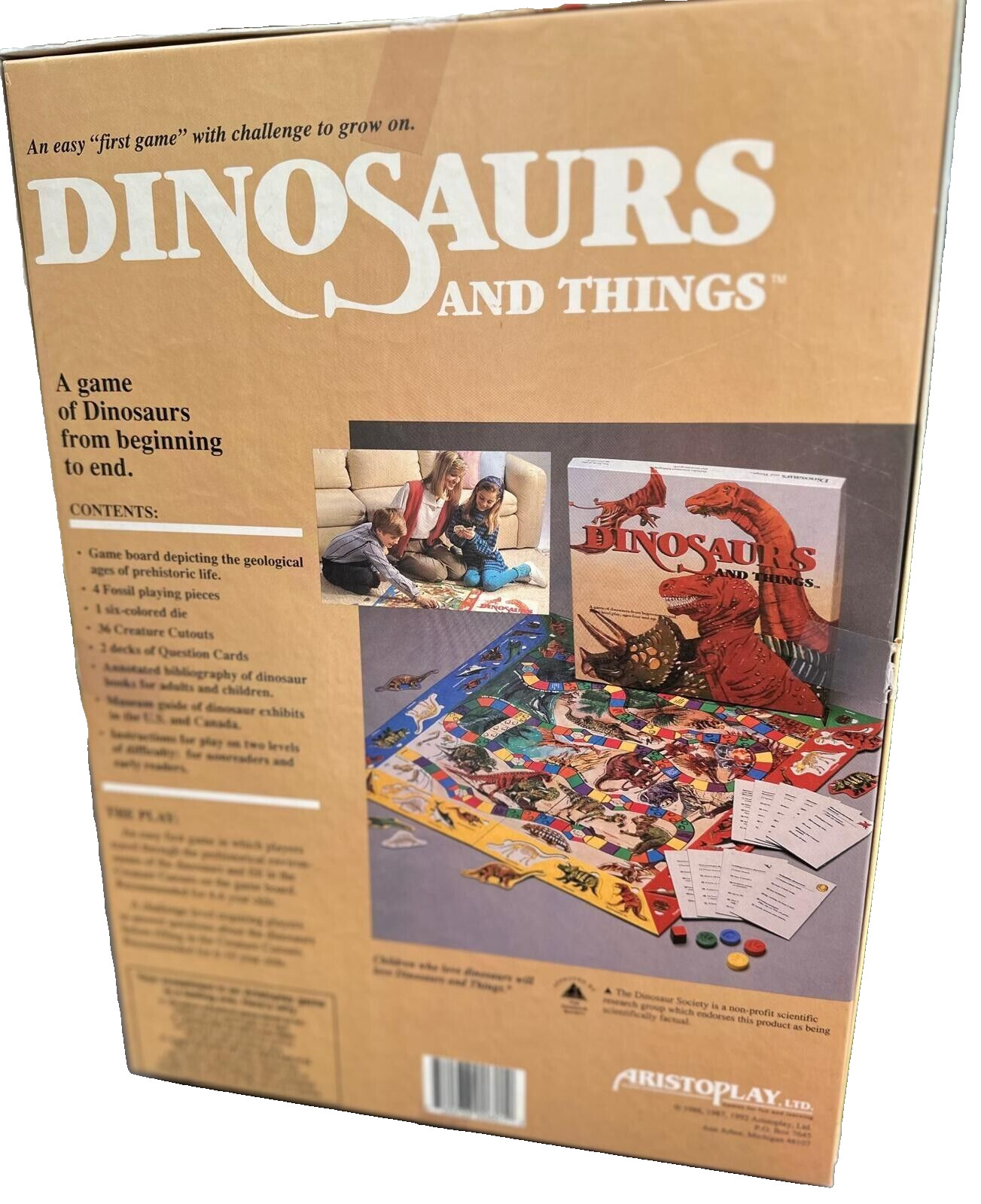 Dinosaurs and Things Learning/Adventure Game 1992 Aristoplay dinosaurio