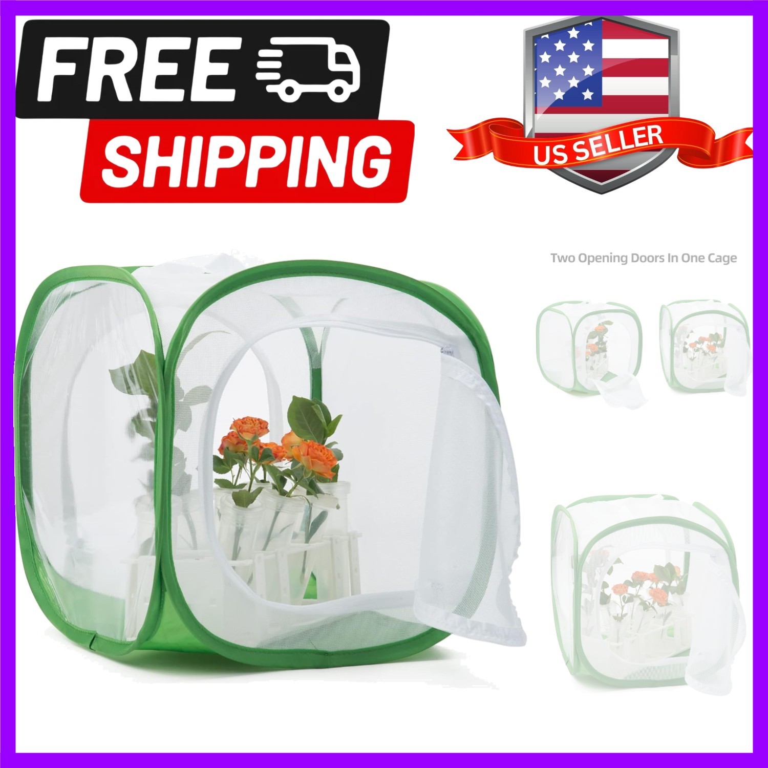 Two Doors Monarch Butterfly Habitat, Insect Mesh Cage, Caterpillar Enclosure …