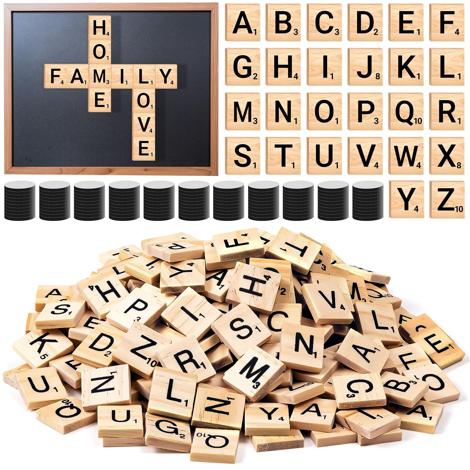 150 PCS Wood Magnetic Letter, Wooden Letter Magnets Small, 150pcs Off White