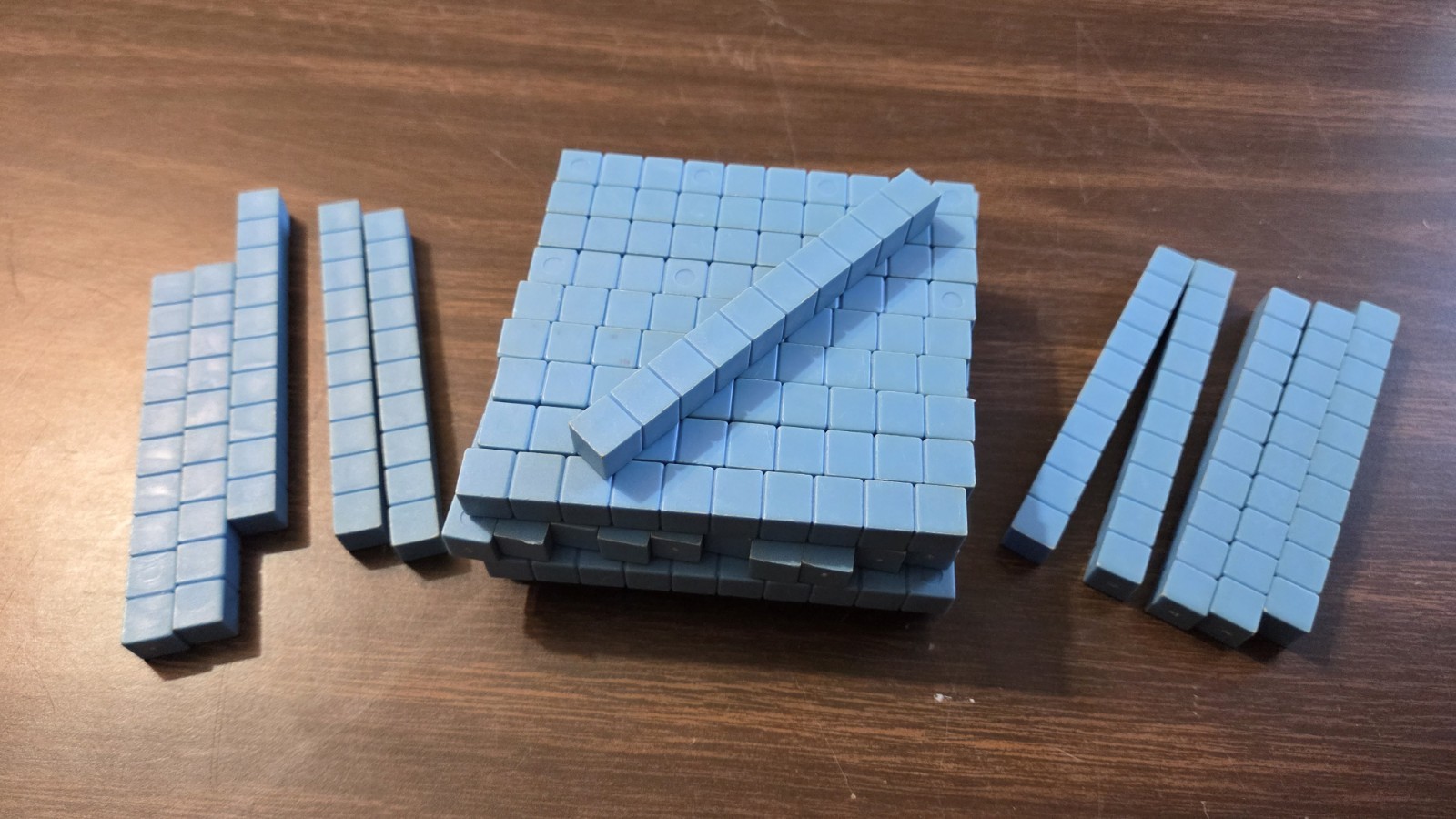 hand2mind 50 Blocks Blue Plastic Base Ten Rods Place Value Manipulatives