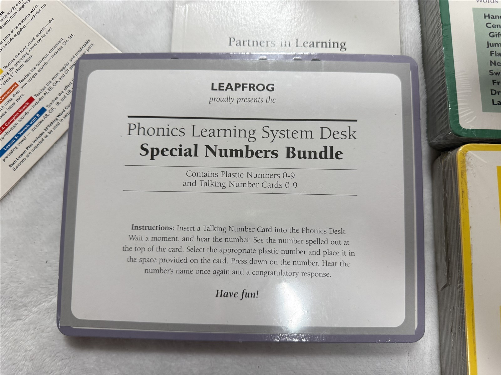 1995 LEAPFROG PHONICS DESK LEARNING SYSTEM CARD SETS 130 CARDS