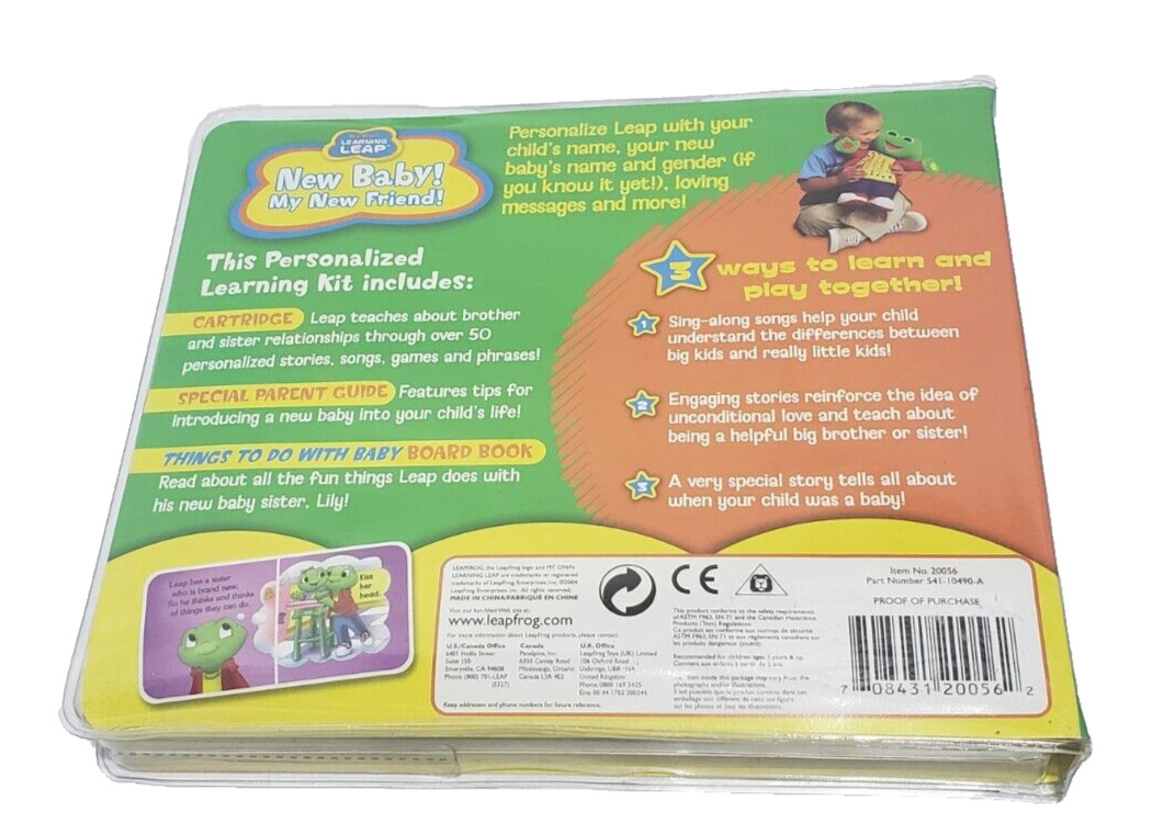NEW LEAP FROG MY OWN LEARNING LEAP NEW BABY! MY NEW FRIEND! Cartridge+Board Book