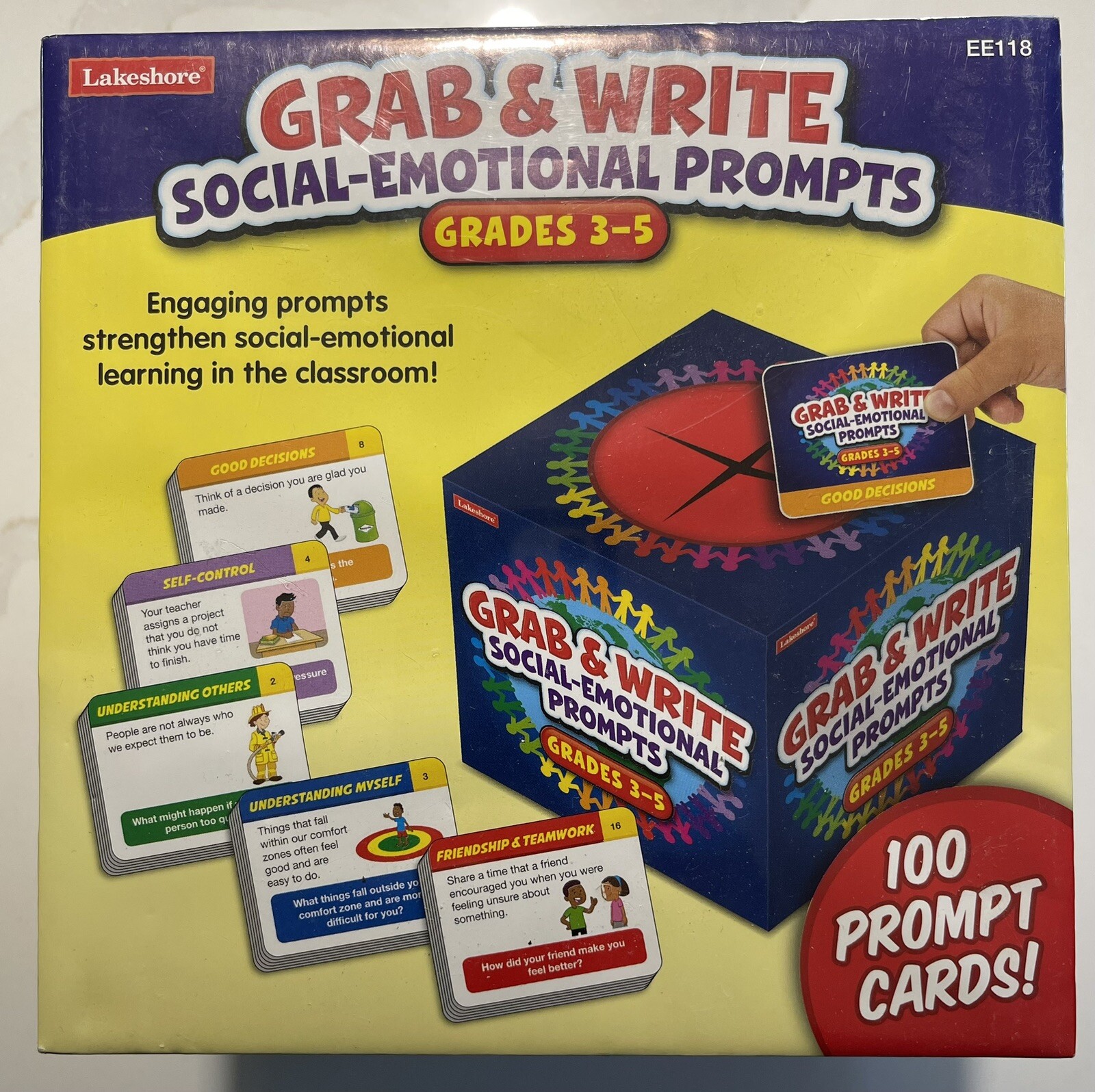 New Lakeshore Grab & write Social-Emotional Prompts-100 Prompt Cards Grades 3-5.