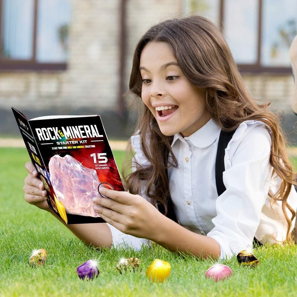 XXTOYS Rock Collection – 15-Piece Cool Geology Gem Kit for Kids With Identifi…