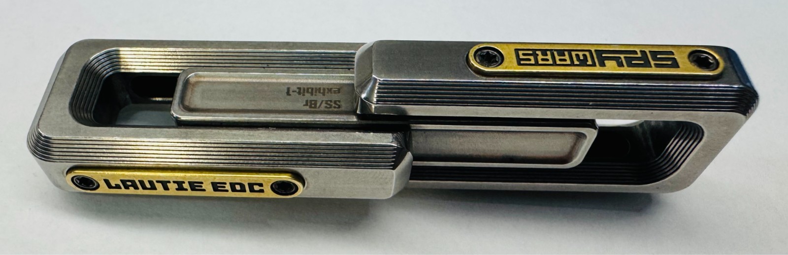 LAUTIE X-Lock 2.0 Fidget Slider, Spy Wars Series Brass Stainless #Exhibit-1