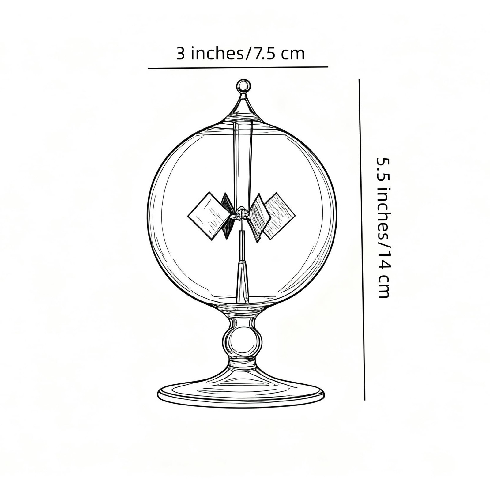 DORAMI Orange Solar Power Crookes Radiometer 10cm x x 16cm,