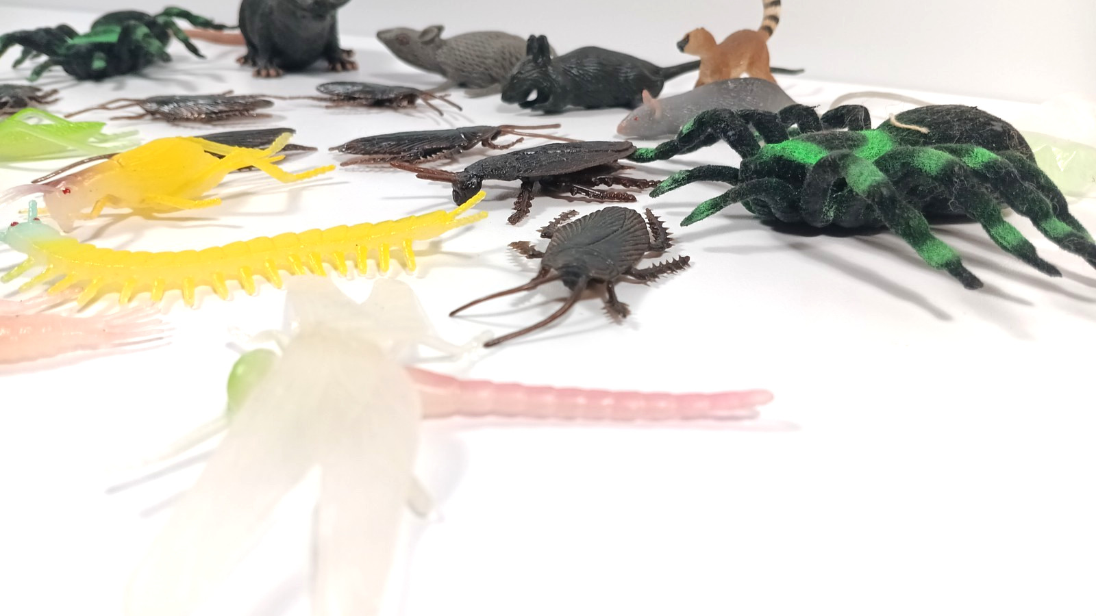 Lot of Rubber Plastic Creepy Bugs Insects Ants Flies Spider Roach Rats Toys