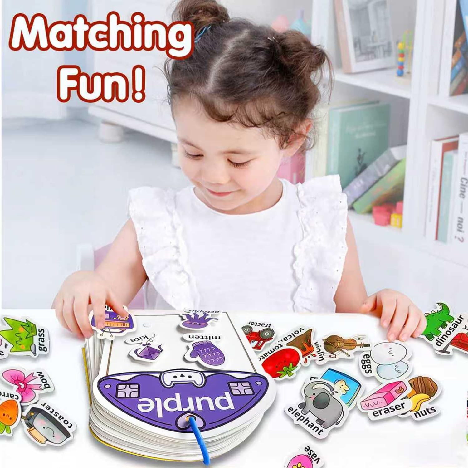 Laynertoys Montessori Busy Book Color Sorting Toys for 7.8″ x 6.2″, Red