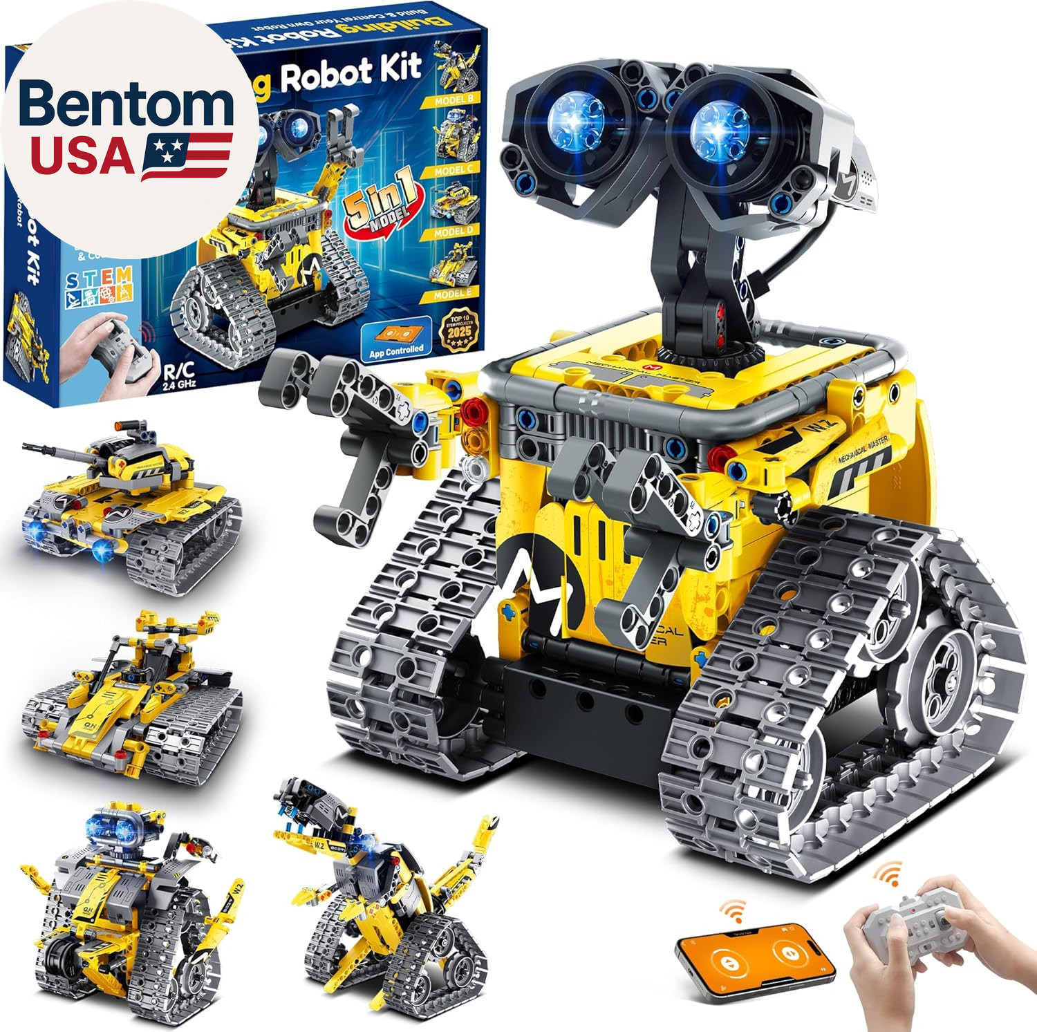 Robot Building Kit with Remote Control STEM Gifts for Boys Age 8-13, Technic Cod