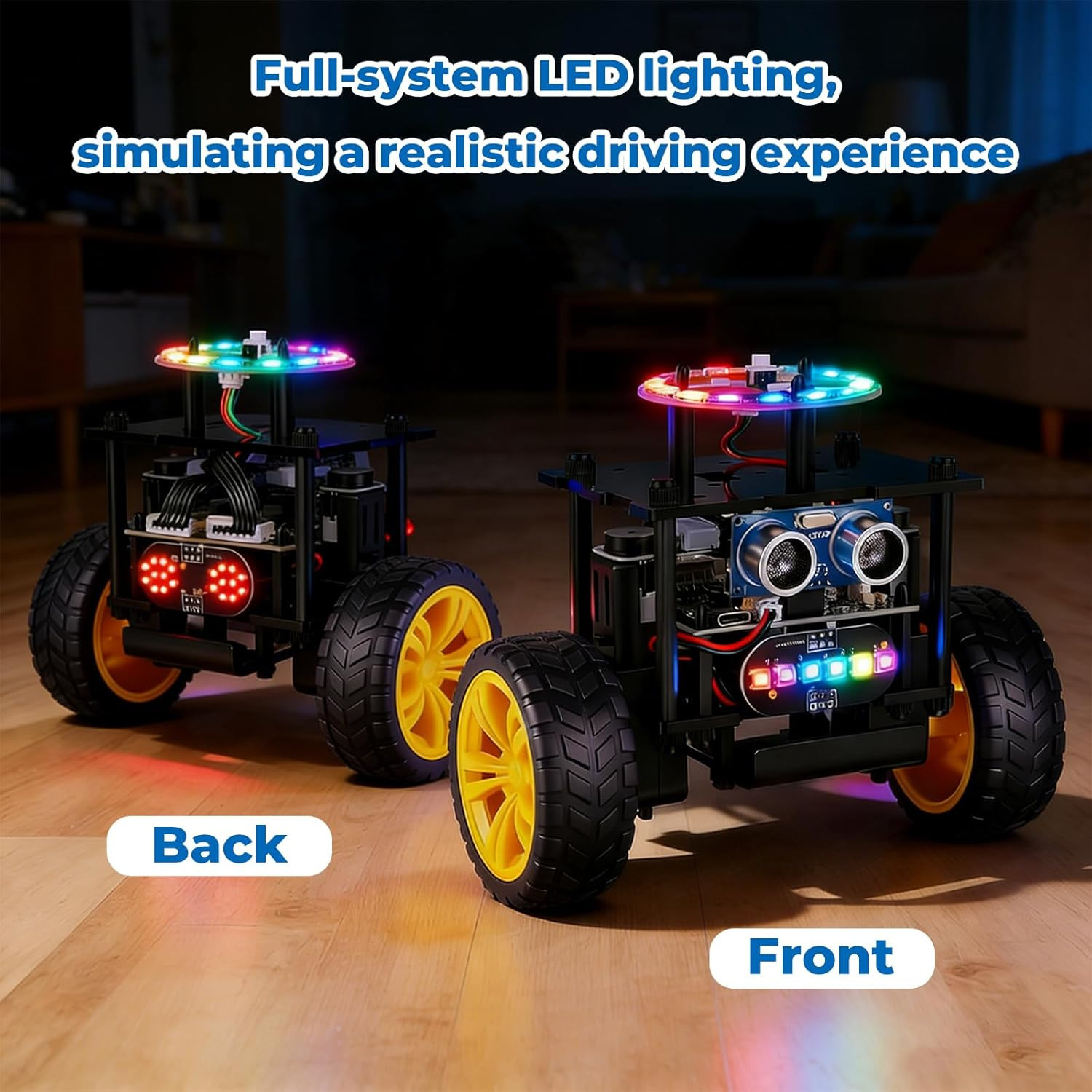 STEM Robot Car Toys for Kids 8-13, DIY Building Educational Robot Kit, 2WD Self-