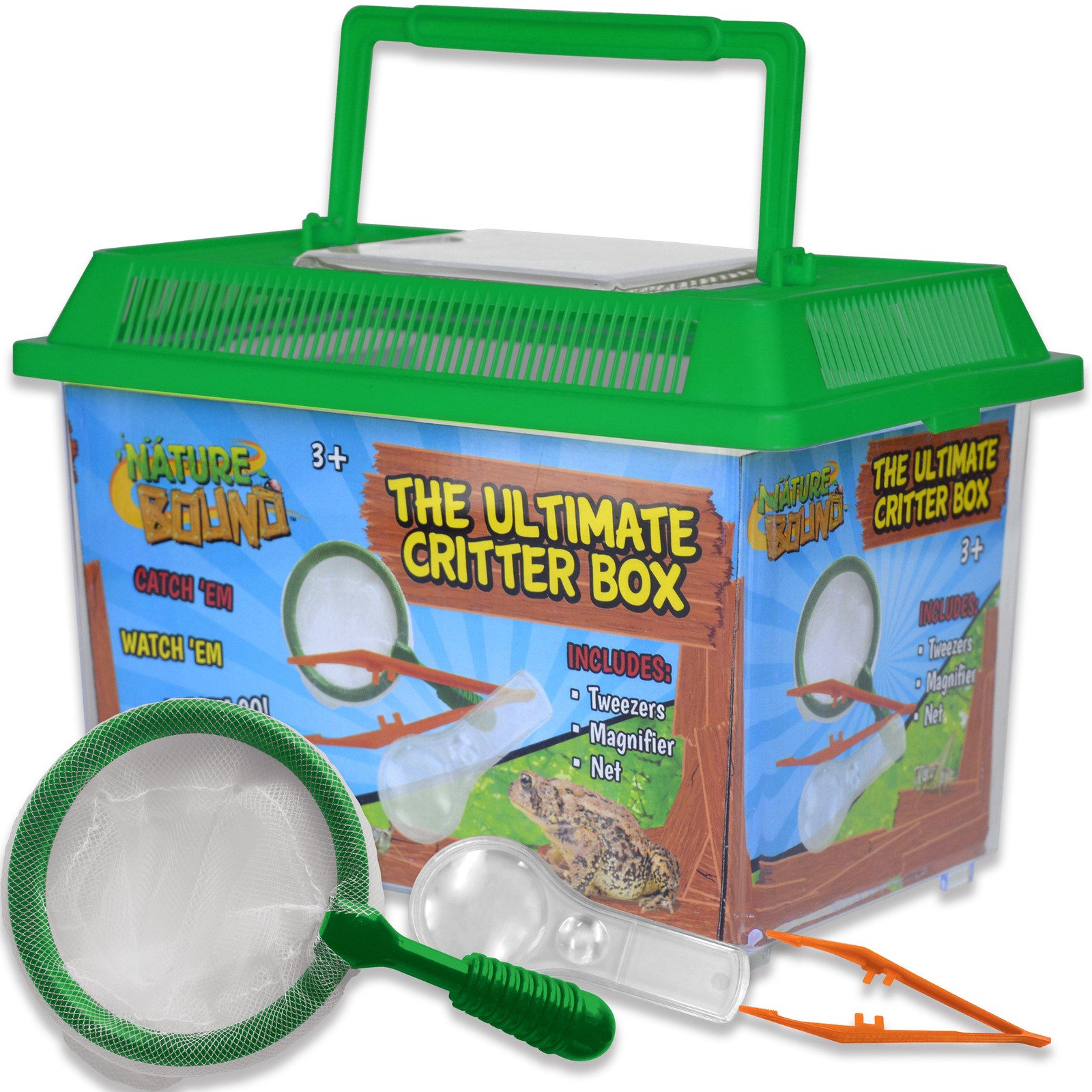 Nature Bound Ultimate Critter Box – Insect Habitat, Net, Tweezers, Magnifier 3+