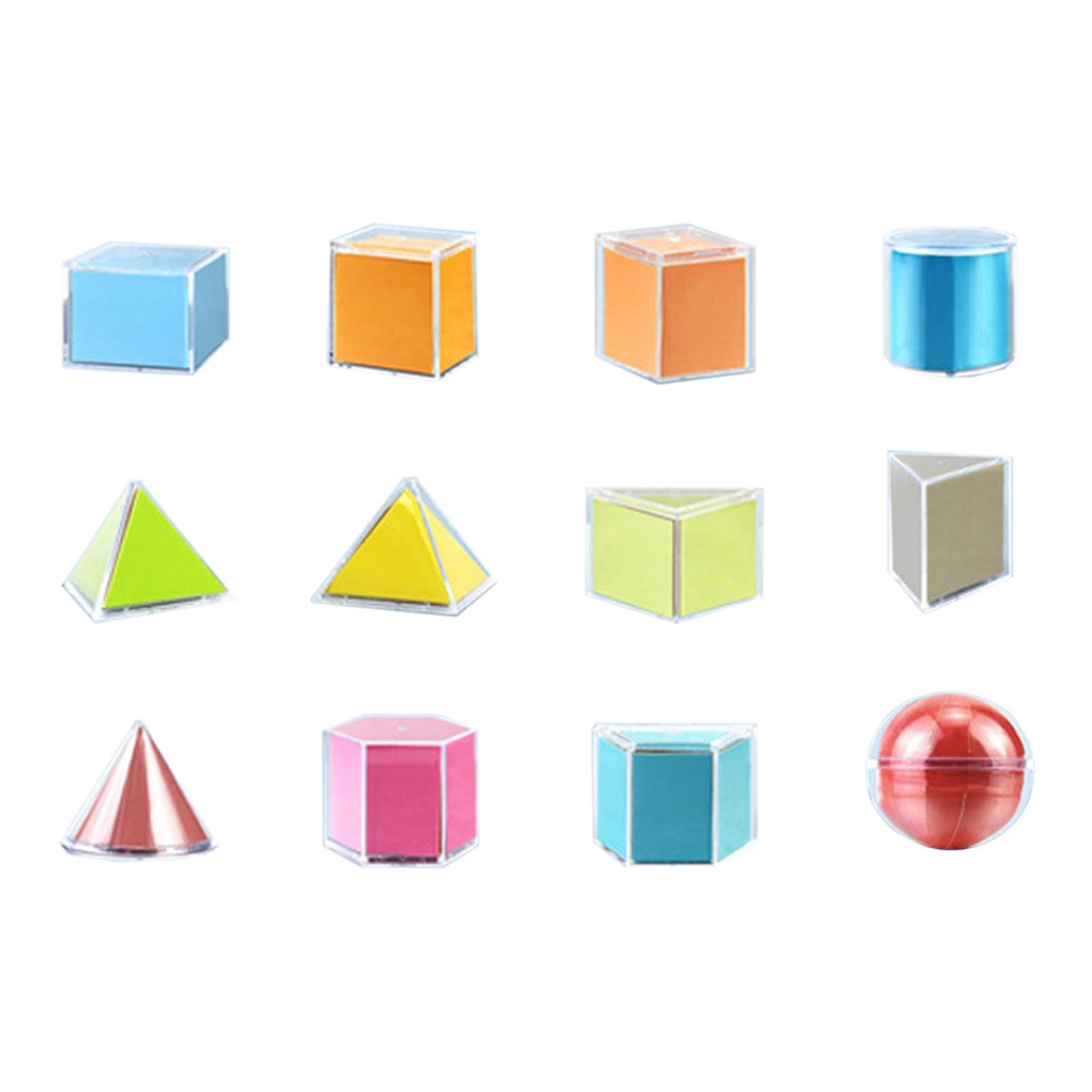 12 Pieces 3D Shapes Geometric Set Learning Toys Educational Toy Montessori for