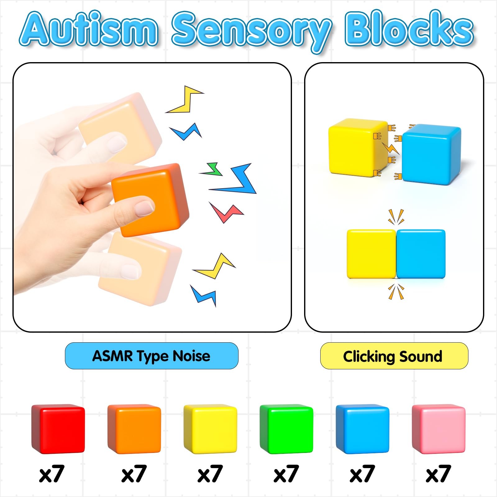 Apluses 42PCS Magnetic Blocks, Gifts for 3 1 Inch x 1 x 1 Inch, 6 Color