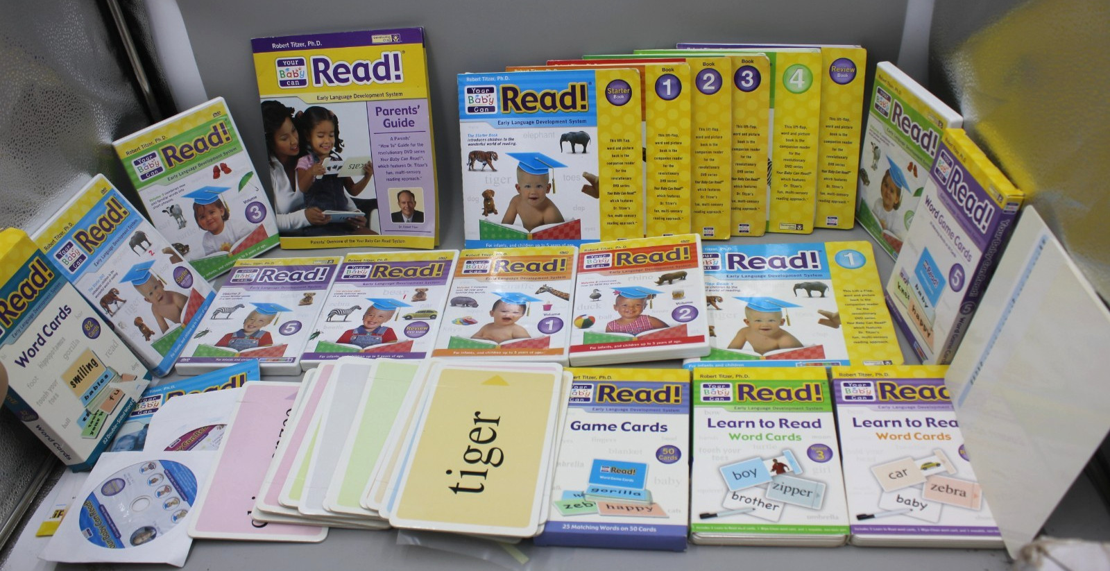 Your Baby Can Read! Bundle Lot Set 11lbs Dvds Books Flash Cards First Words LOOK