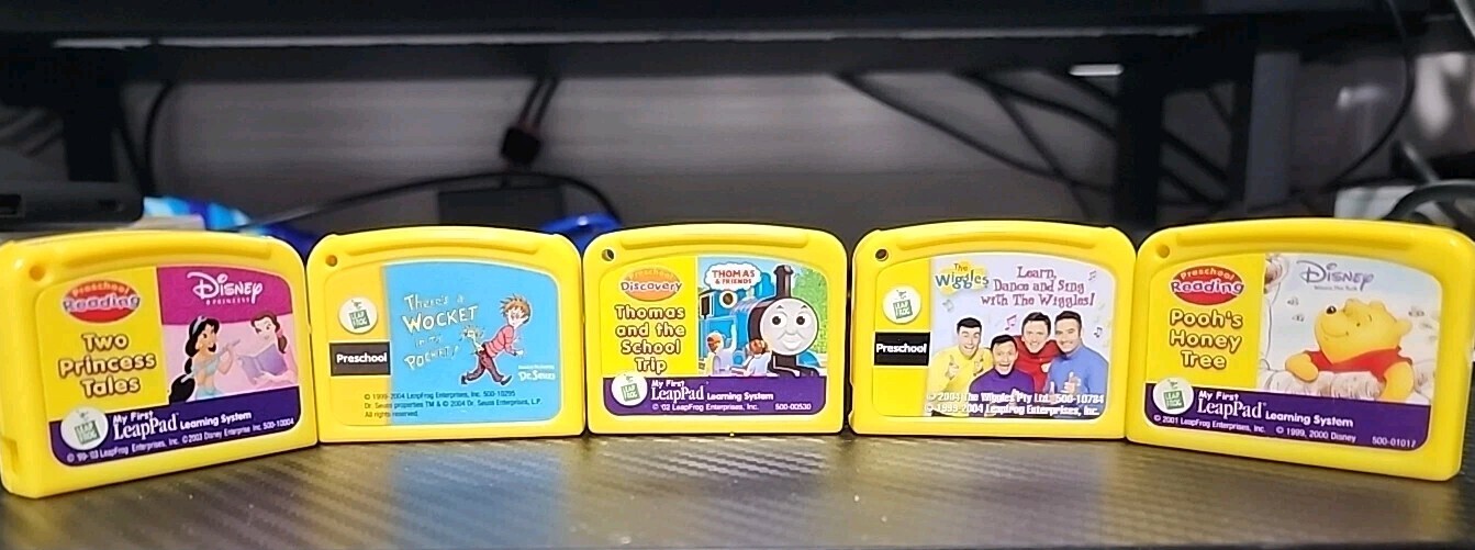 Leap Frog-My First LeapPad- Lot of 5 Games – Dr.Seuss Winnie The Pooh, Thomas +
