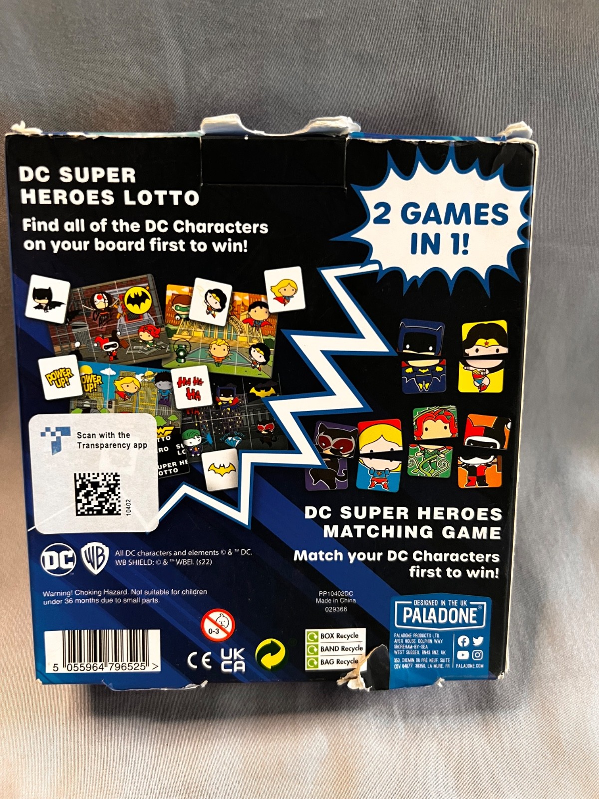 DC Super Heroes Lotto & Matching Game ~ 2 Games in 1 ~ Paladone ~ New in Box