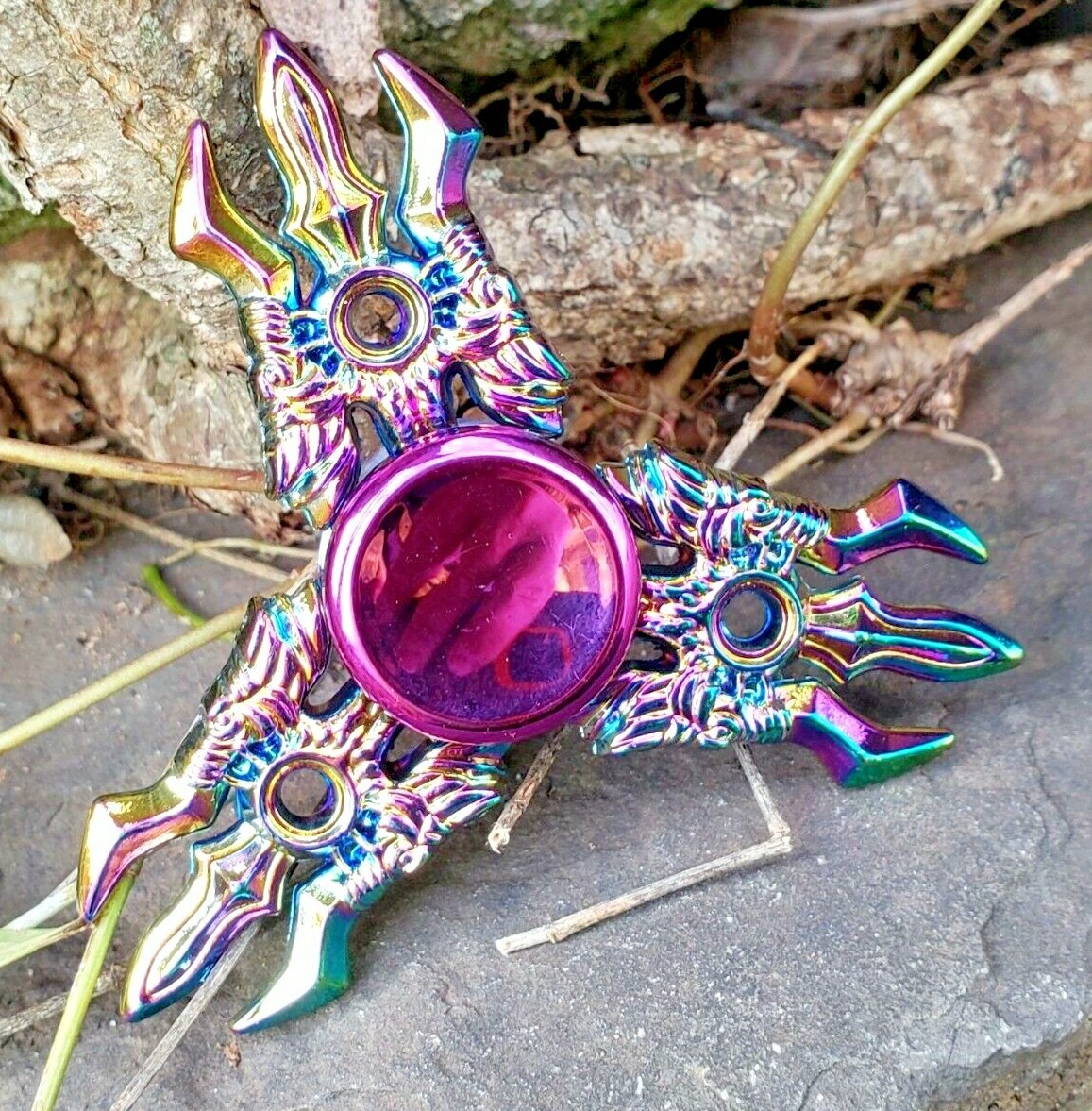 Rainbow Transformer Fidget Spinner Toy Boys Girls Kids Adults ADHD Stress Focus
