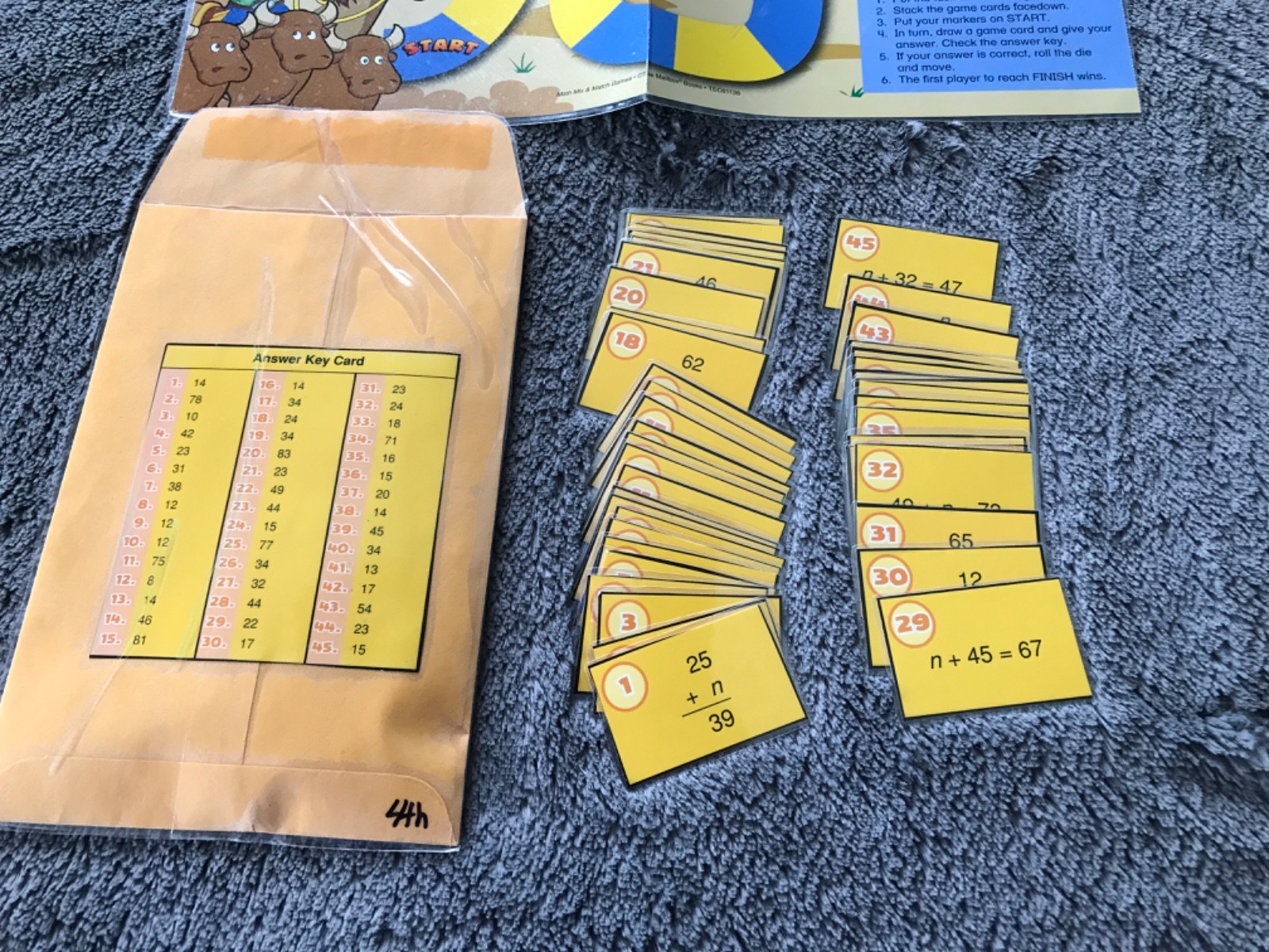 Stampeded! Algebraic thinking math file folder game grade 4