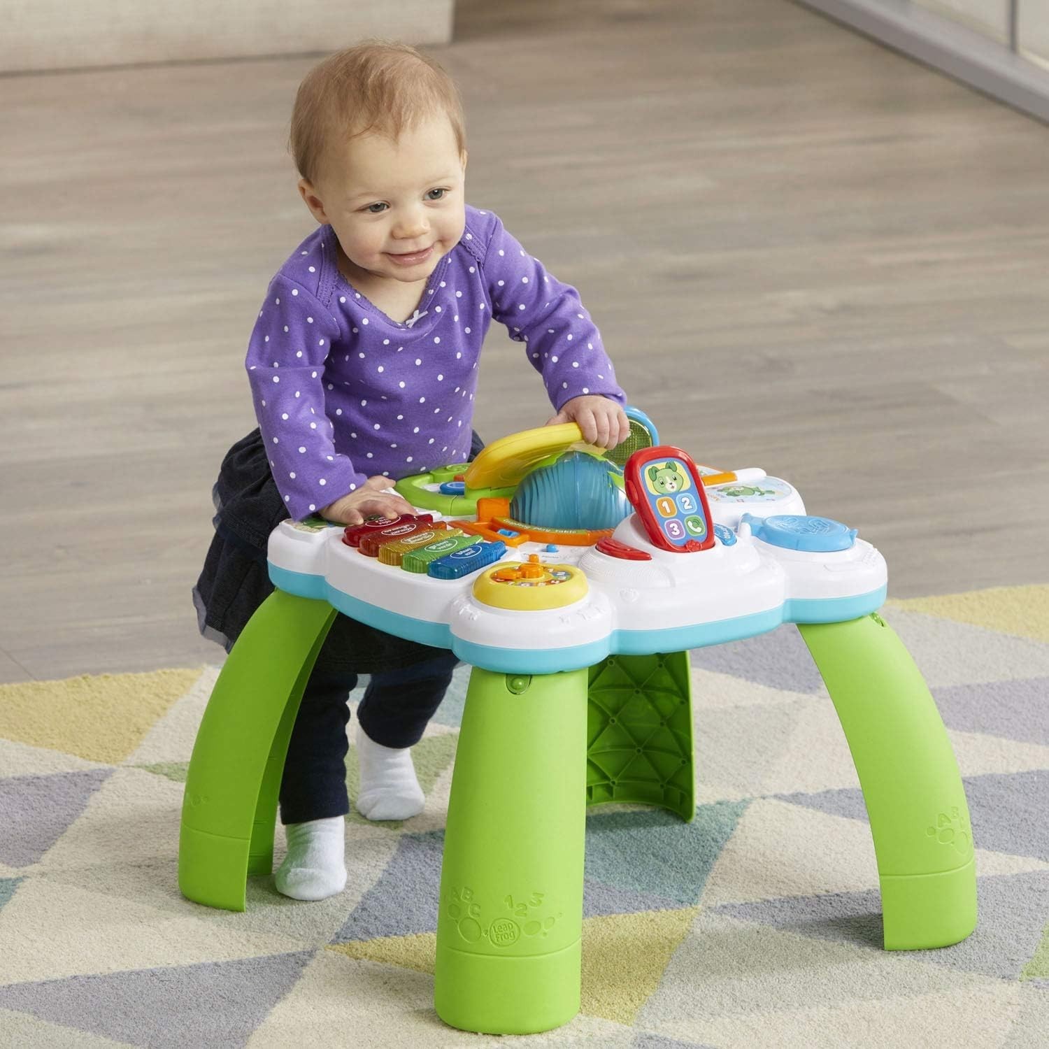 Green Learning Desk for Toddlers with Touch Points and Educational Features