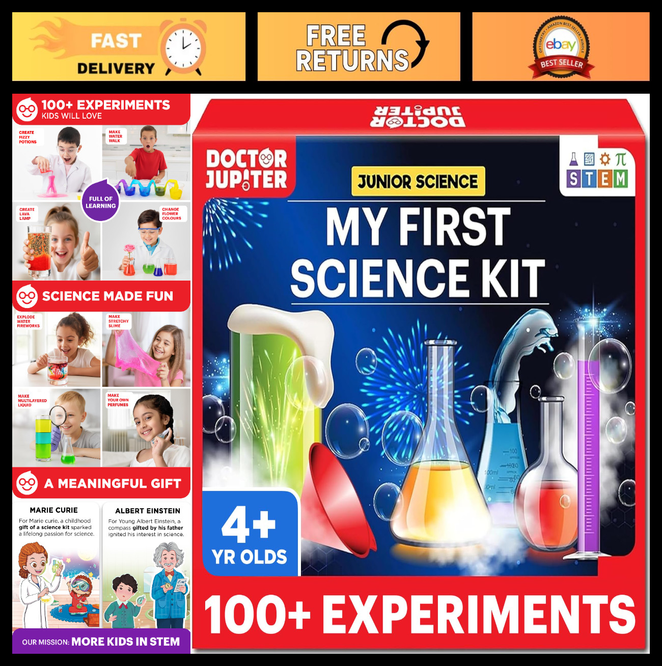 STEM Science Kit for Kids 4-8 | 100+ Fun Experiments & Learning Projects | Birth