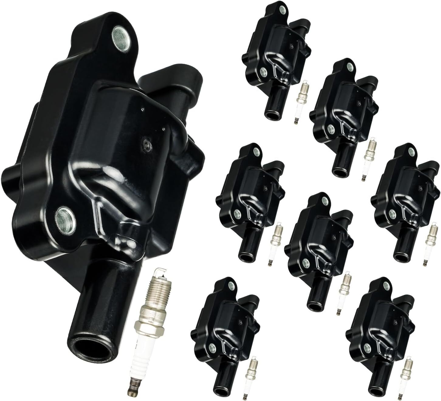 OEM Performance Set of 8 UF413 Ignition Coils & Double Iridium Spark Plug Fits