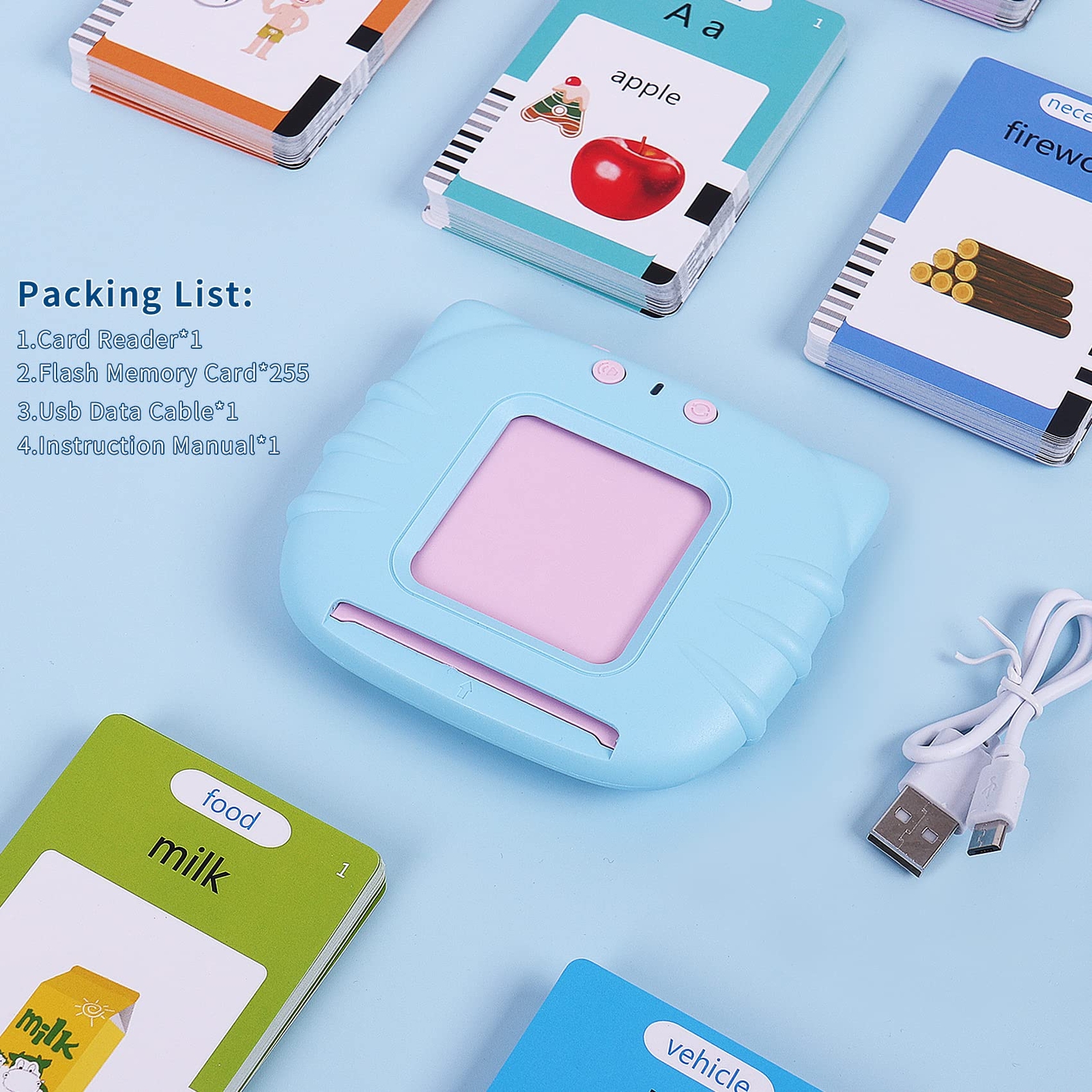 Talking Flash Cards for Toddler, Learning Toys for Toddlers 1-3 Pocket Speech
