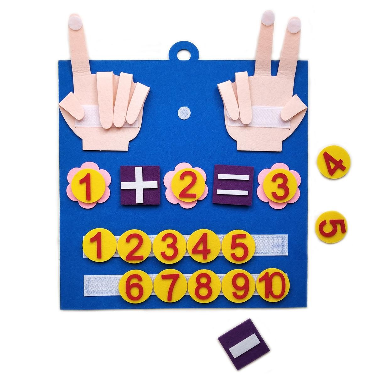 Toddler Montessori Toys Felt Finger Numbers Math Toy Children Counting Early Edu