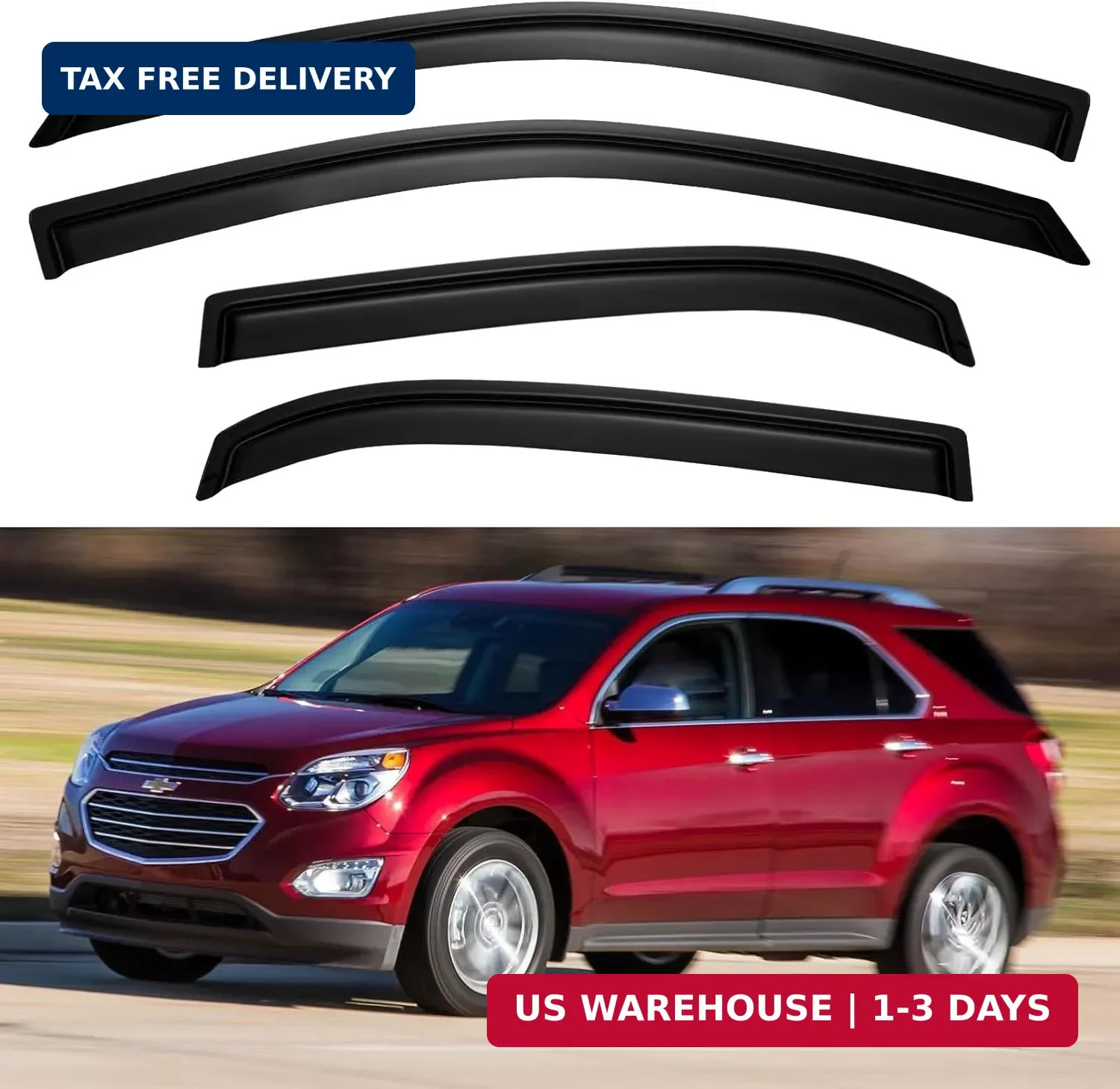 Window Visors Rain Guards for 2010 2011 2012 2013 2014 2015 2016 2017 Chevy Equi
