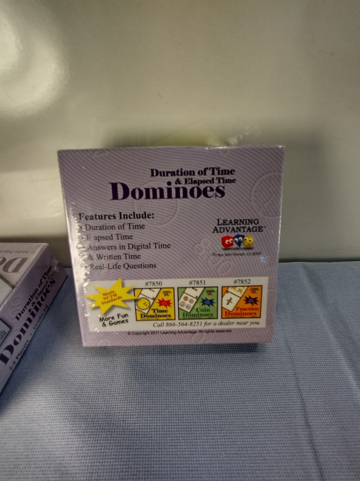 JUMBO Dominoes Fraction & Duration of Time / Elapsed Learning Advantage 2-5 play