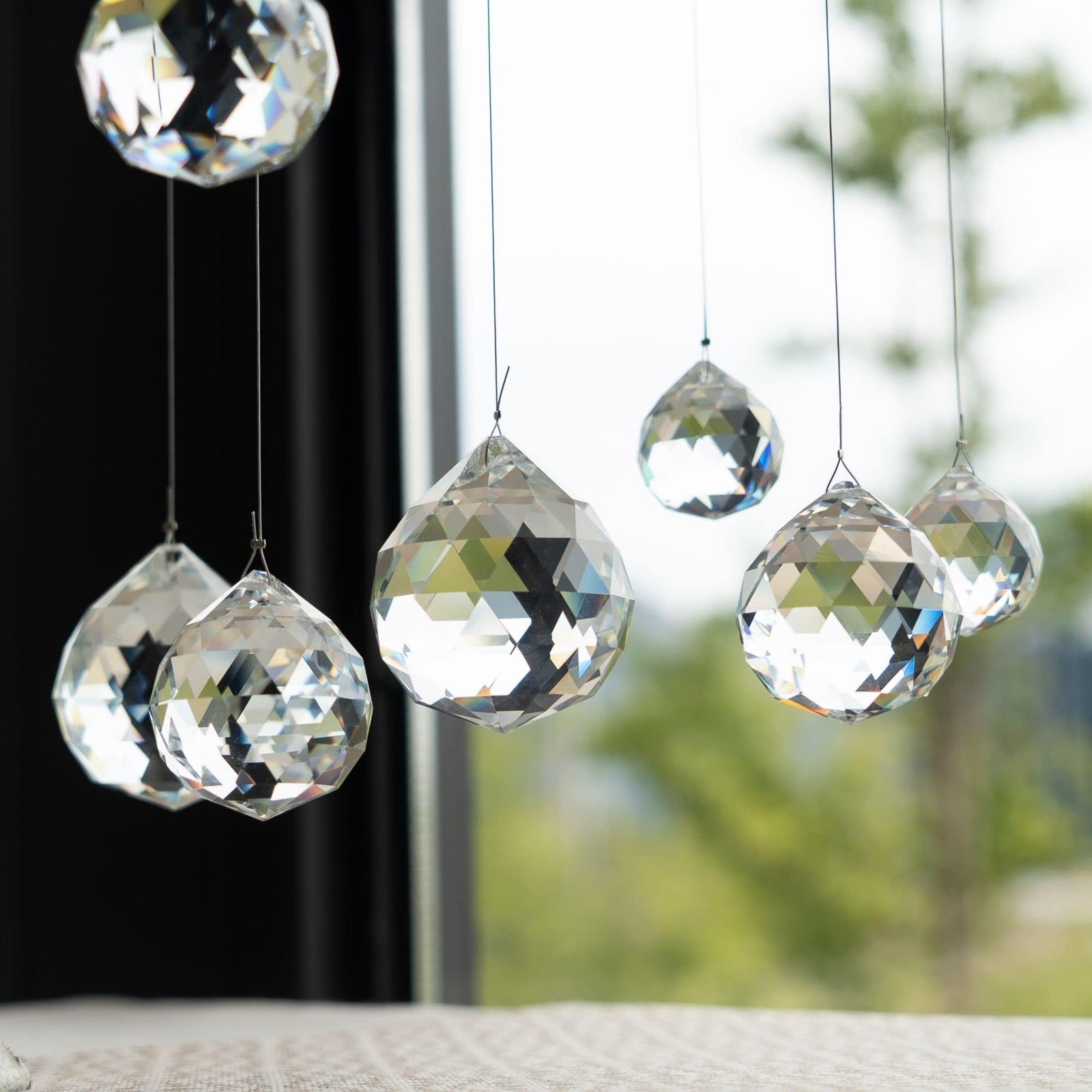 Crystal Ball Prisms 1.57″ Chandelier Suncatcher Rainbow Maker Decor 10 Pack 40mm