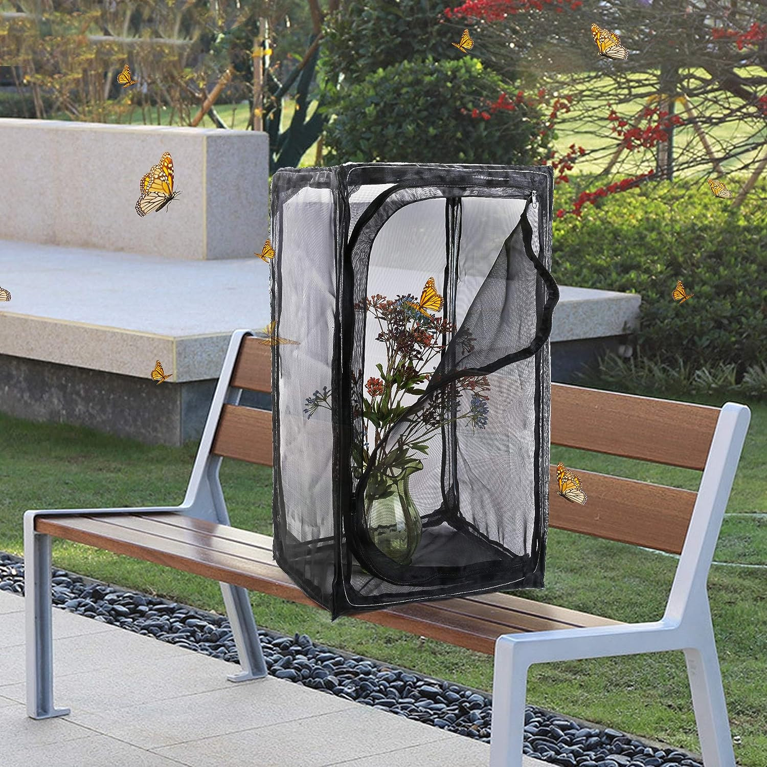 30″ Heavy Duty Monarch Butterfly Habitat, Outdoor Collapsible Insect Mesh Cage T