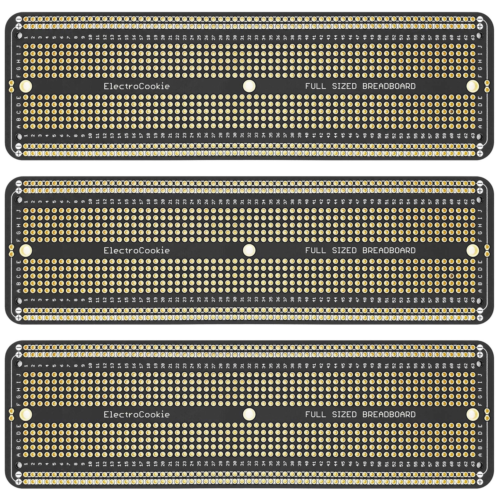 ElectroCookie PCB Prototype Board Large Solderable Breadboard 2.Matte Black
