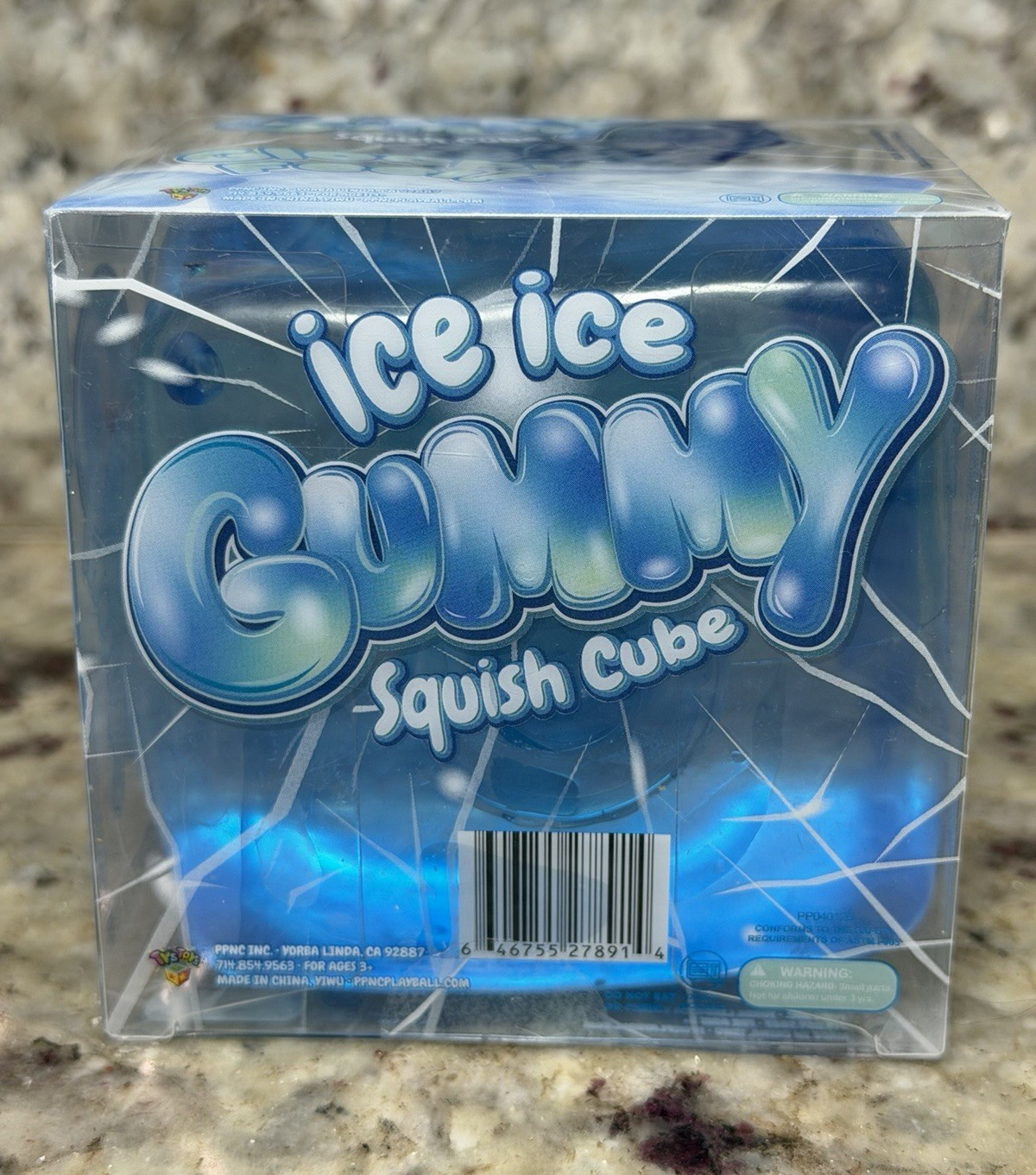 PPNC Inc. Ice Ice Gummy Squish Cube Squeeze Toy Blue Clear Ages 3-5