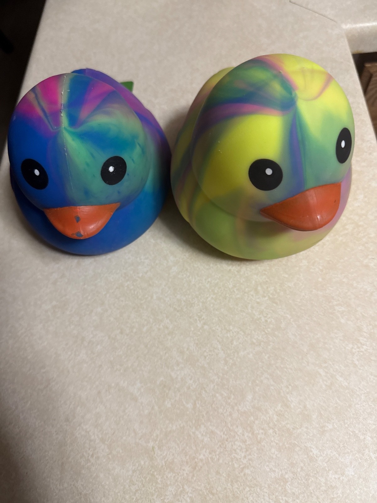 Brand New Toymendous Squeezy Duck Jumbo Tie-Dye Multi Squishy Stress Relief