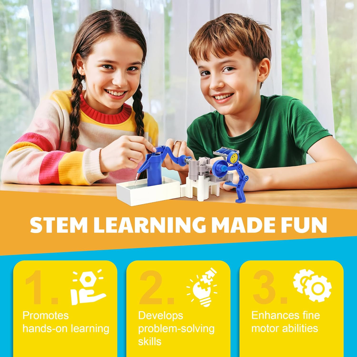Green Science – Hybrid Solar Power Water Pump – Dual Power STEM Toys Educational