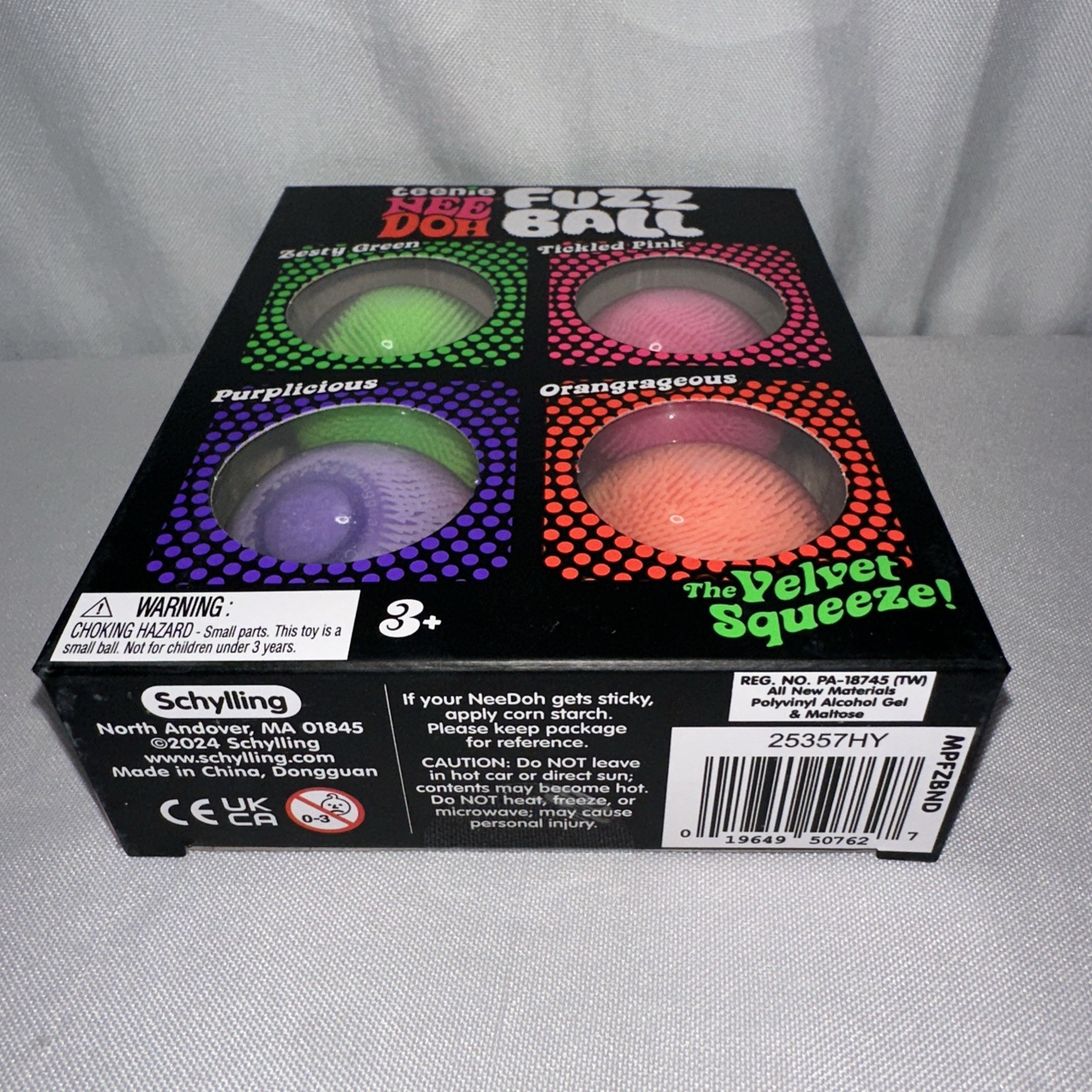 NeeDoh Teenie Fuzz Ball 4 Pack Squishy Nee Doh Mini Squish Balls Four Pack NEW