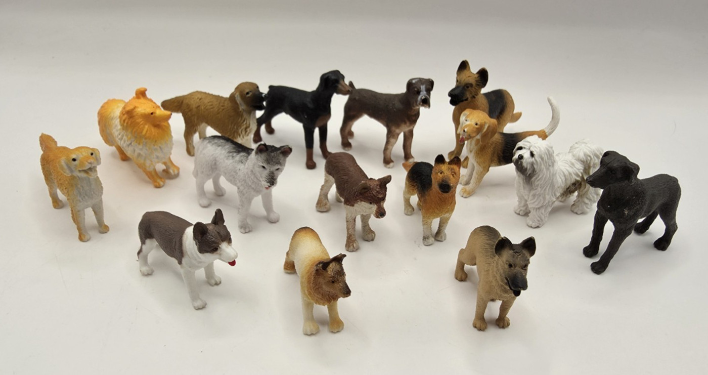 Lot of Toy Dog Figures Plastic 2.5″L Realistic
