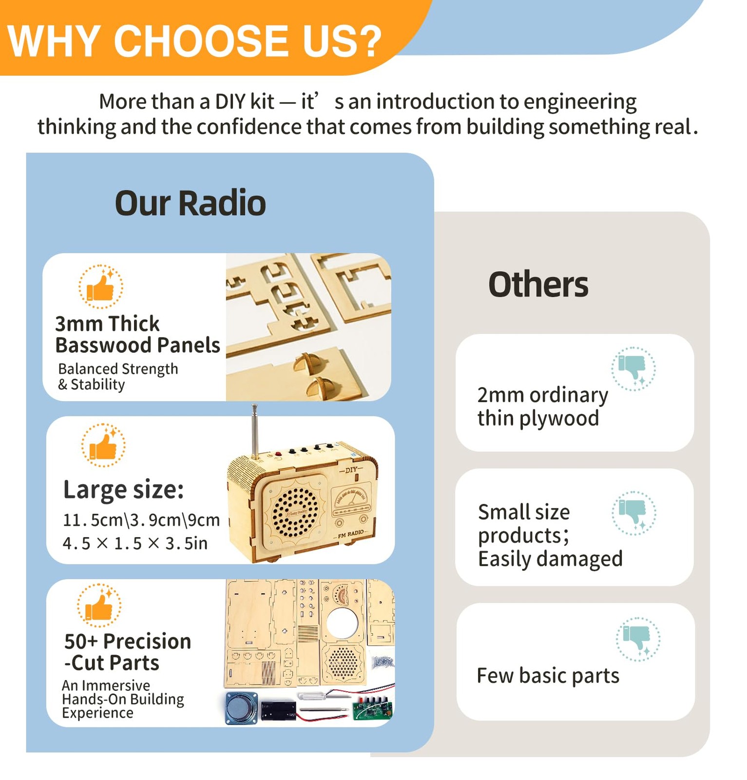 FM Radio Kit, STEM Toys for Ages 8-13, DIY Wooden 3D Puzzle to Build a Workin…